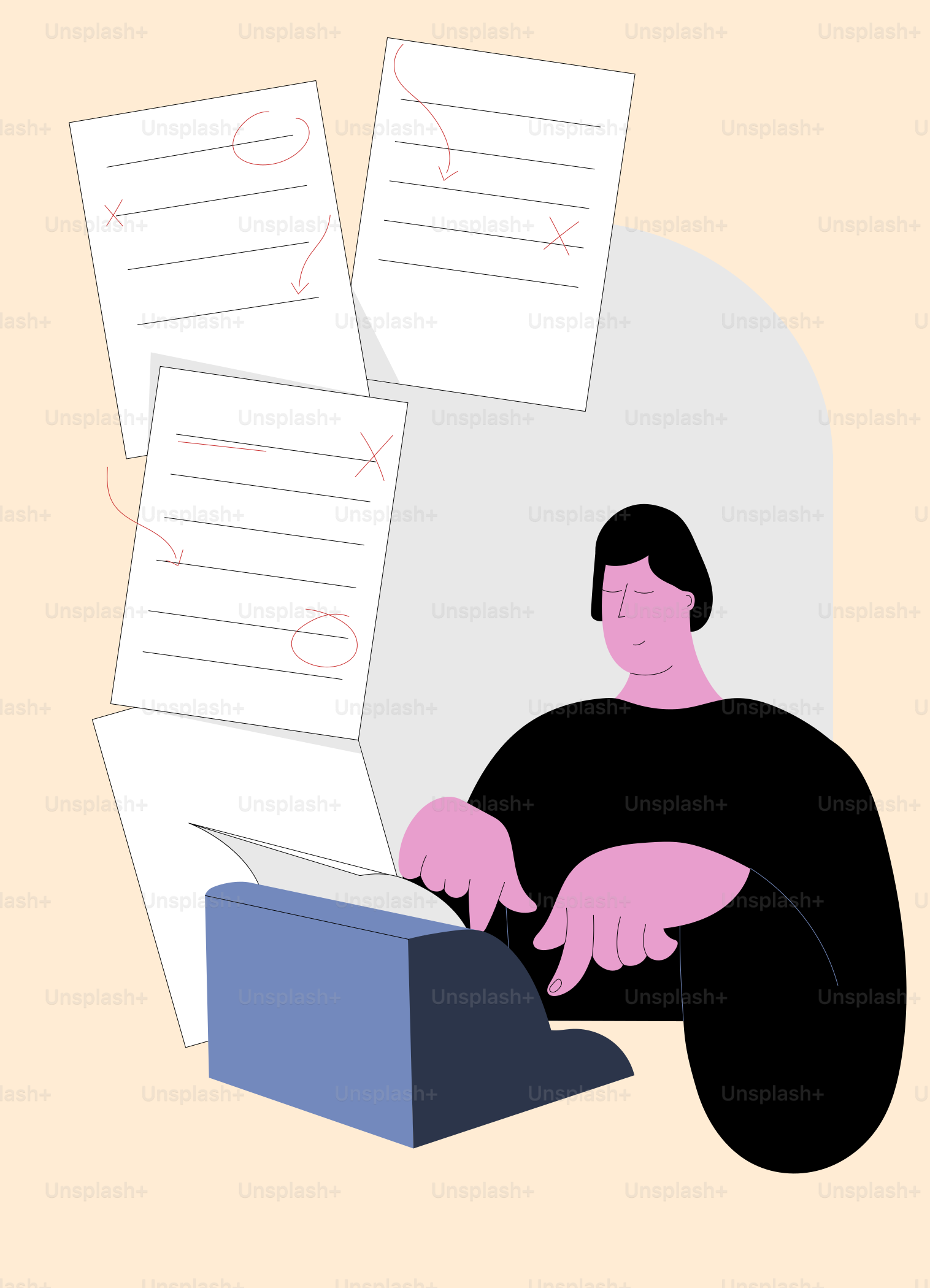 A man sitting in front of a pile of papers