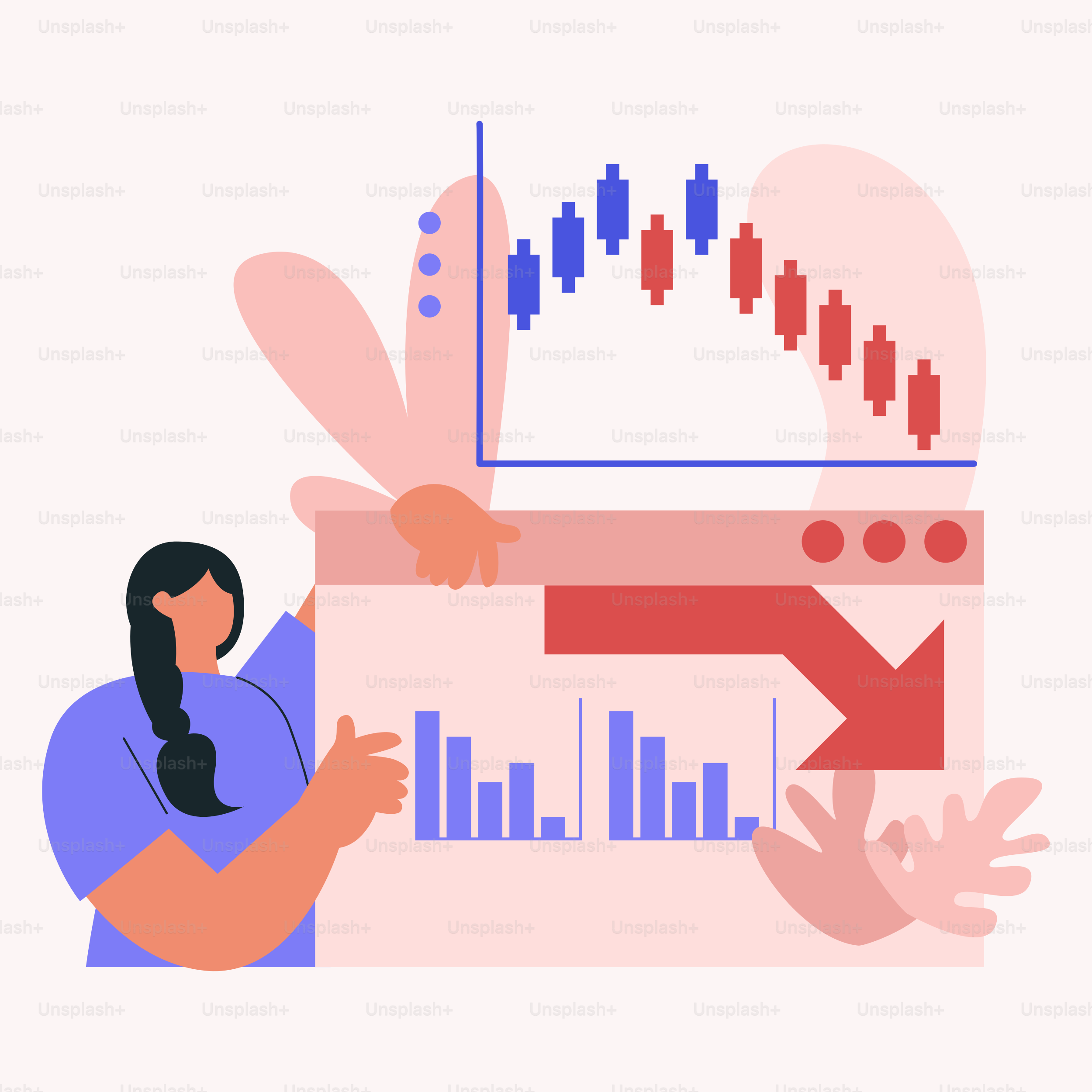 Dos personas dándose la mano sobre un gráfico