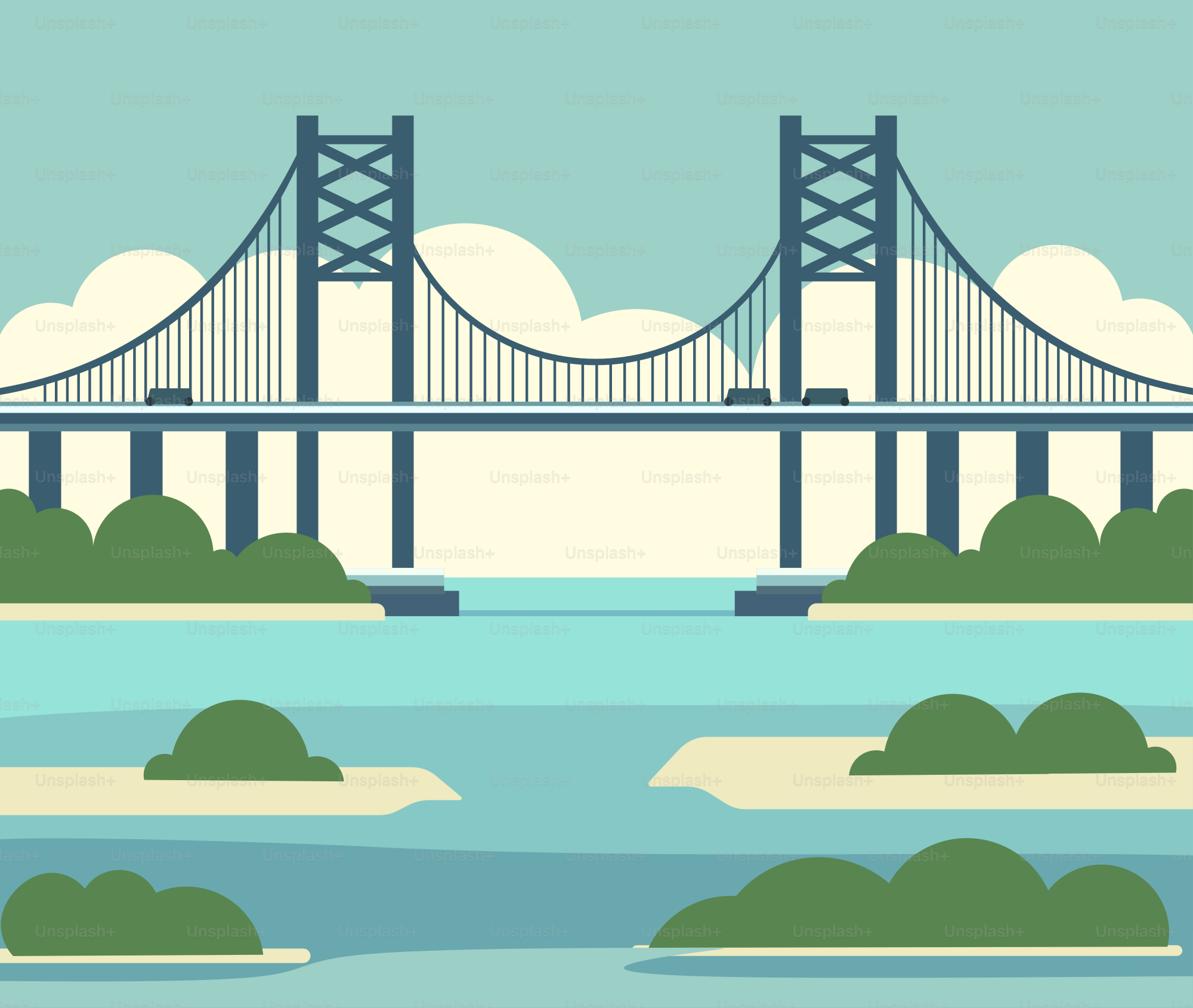 A bridge that is over a body of water