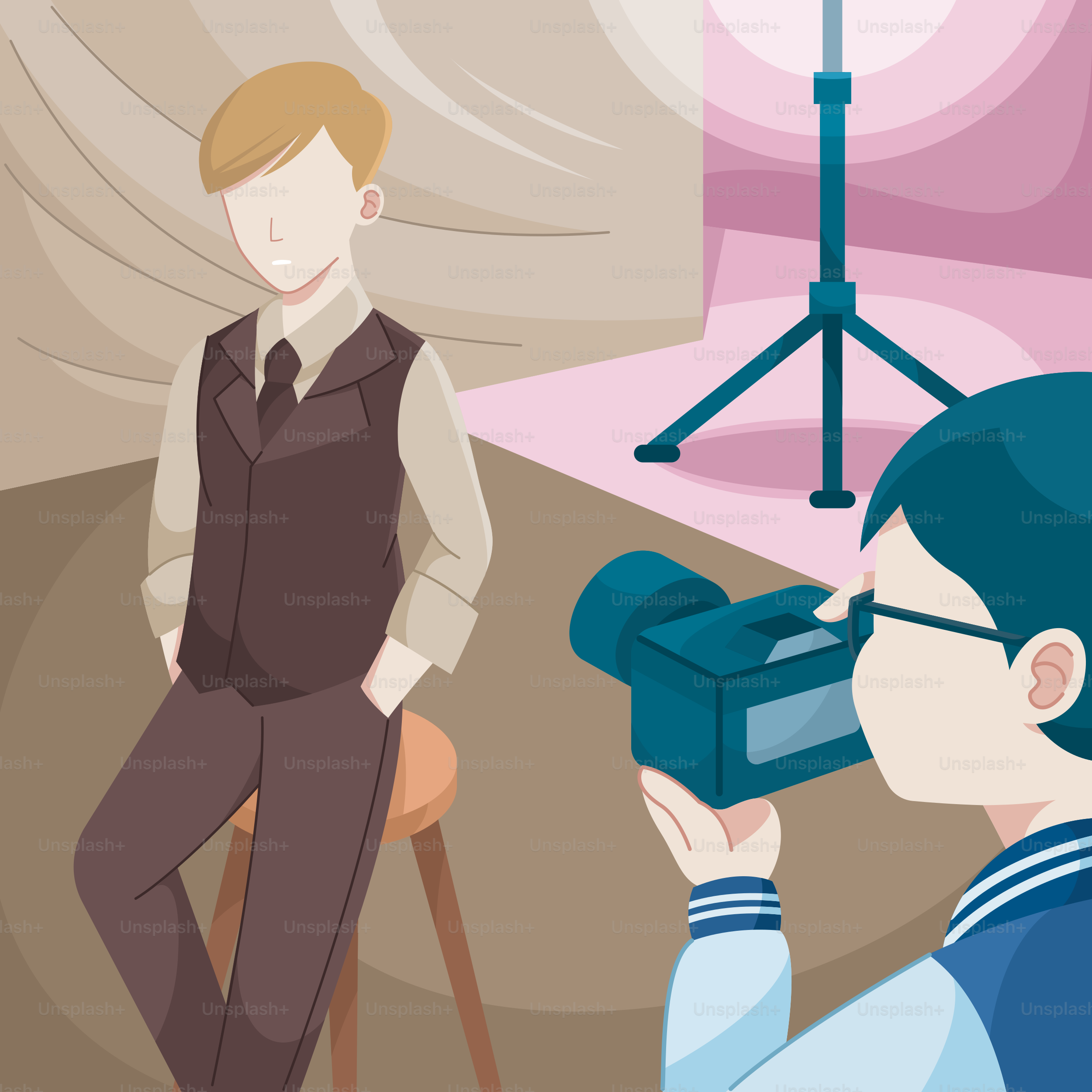 A man taking a picture of another man with a camera