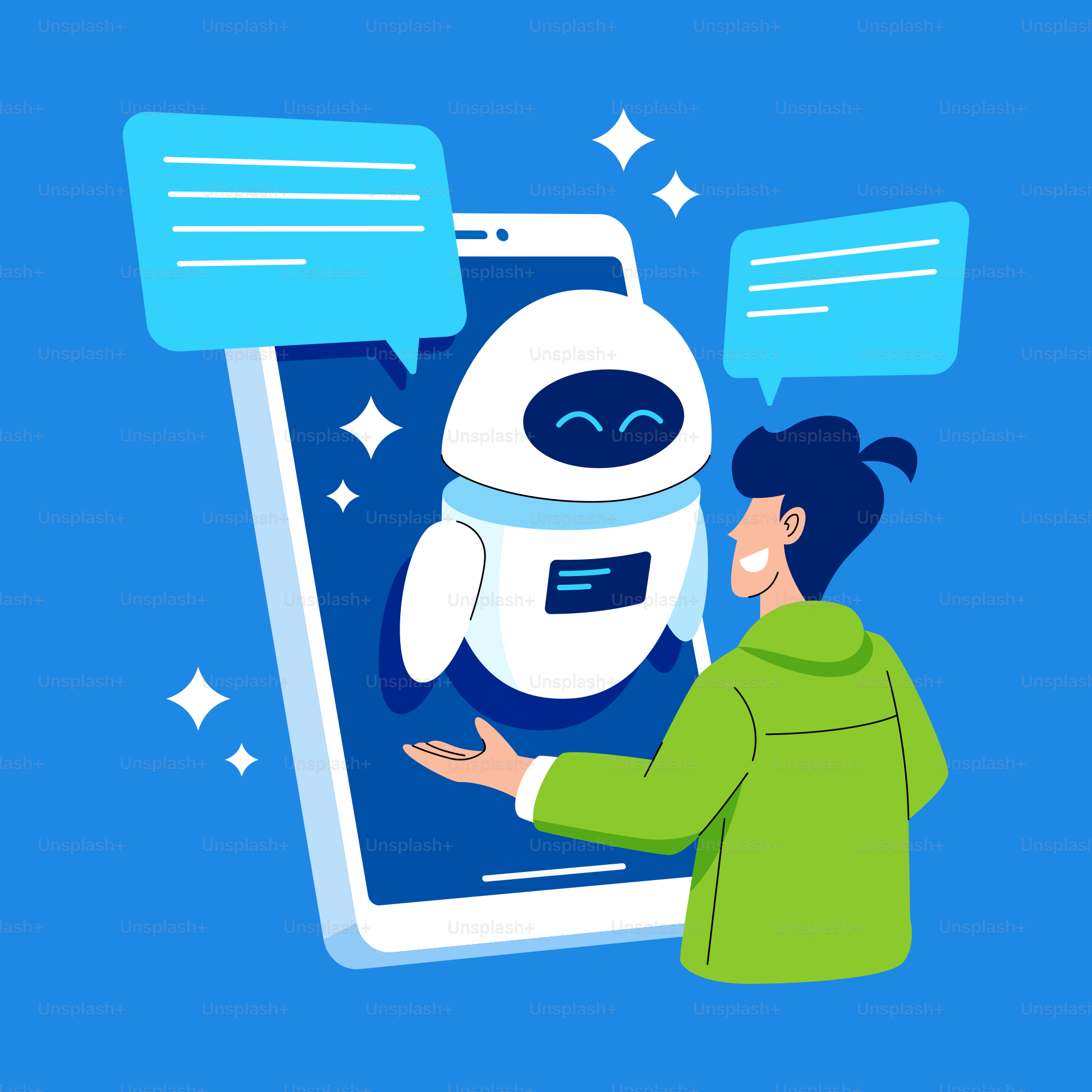 A person holding a phone with a robot on it