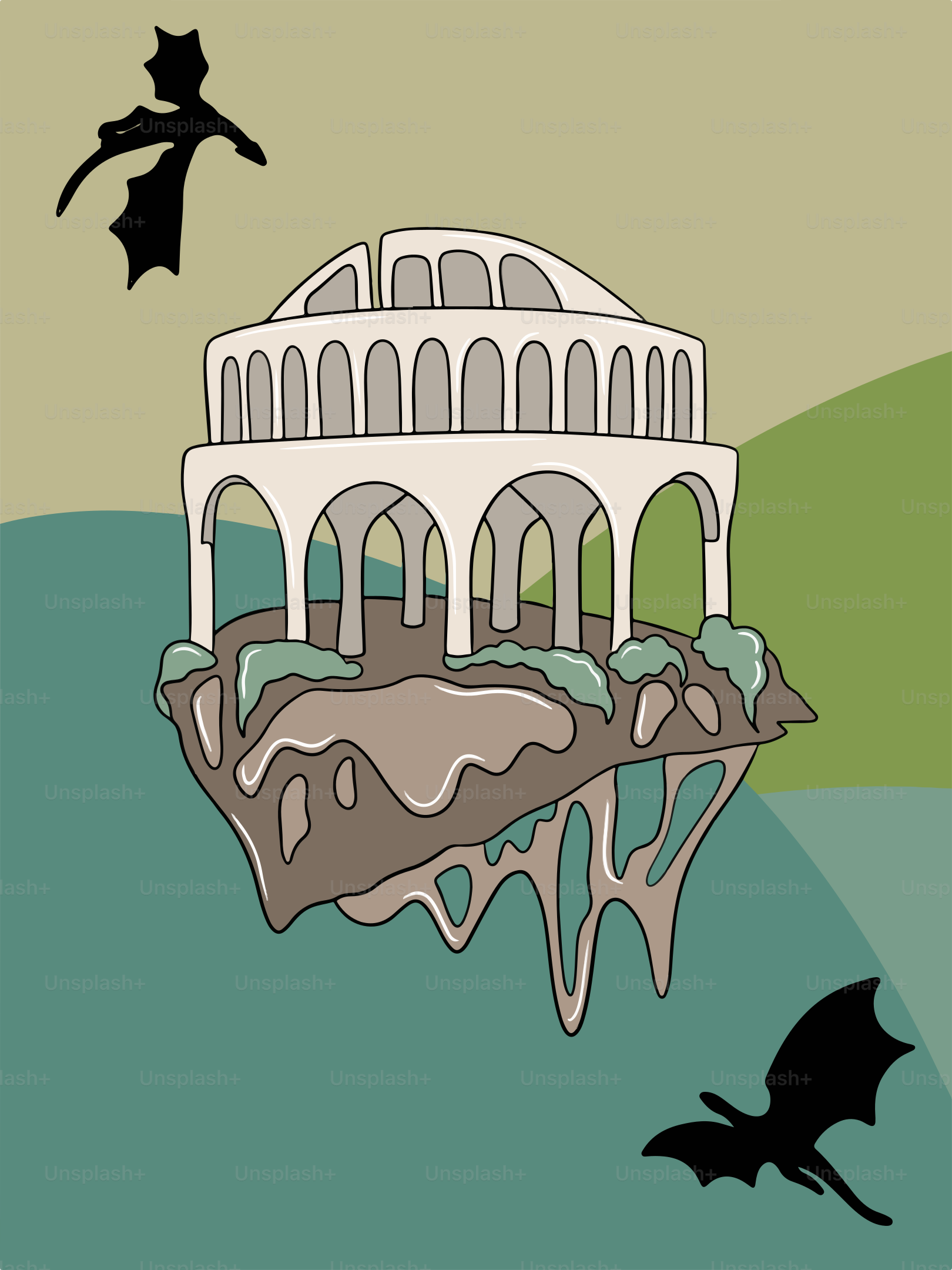 Une image d’un oiseau survolant un bâtiment