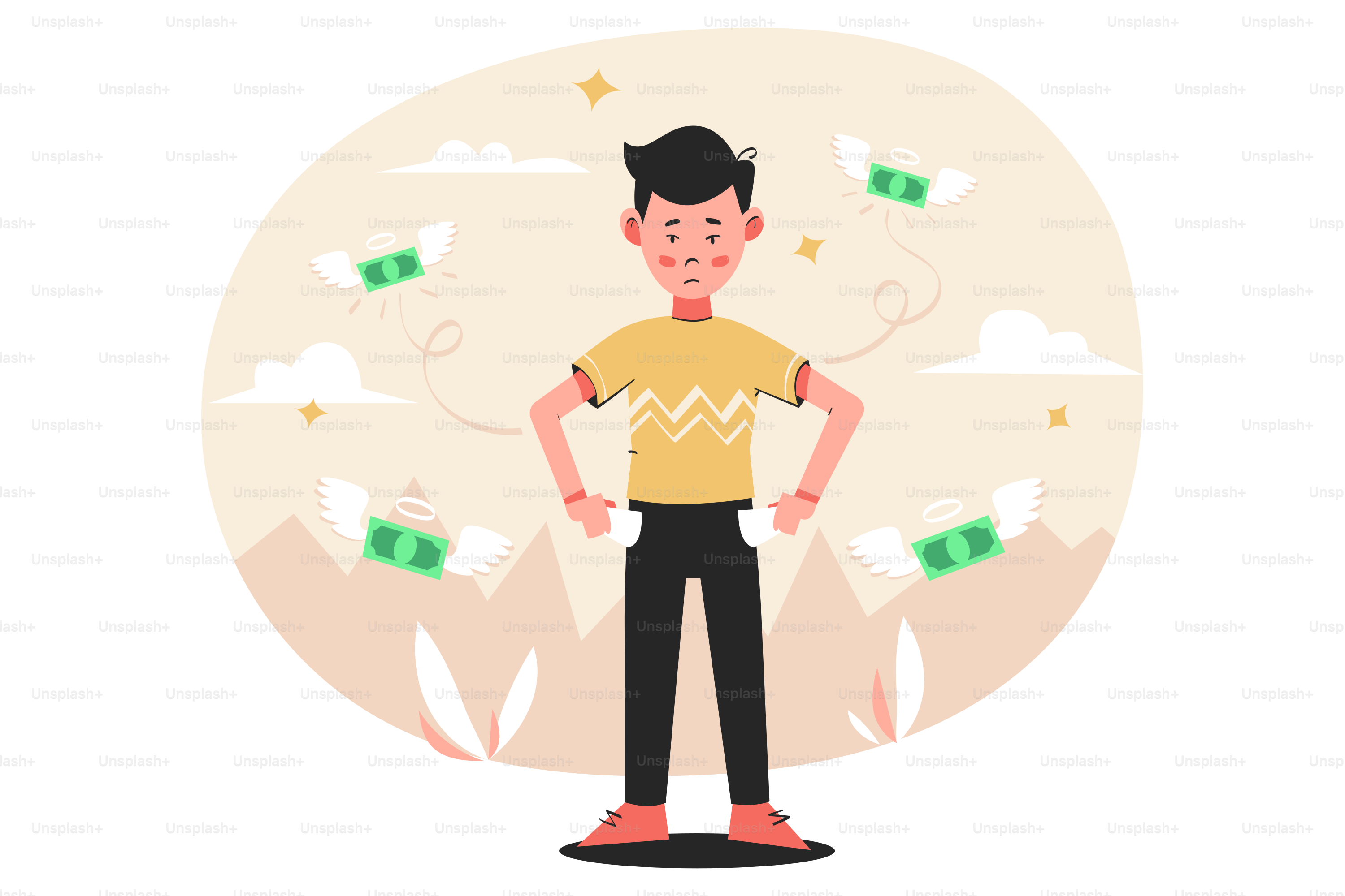 한 남자가 손을 허리에 얹고 서 있었다