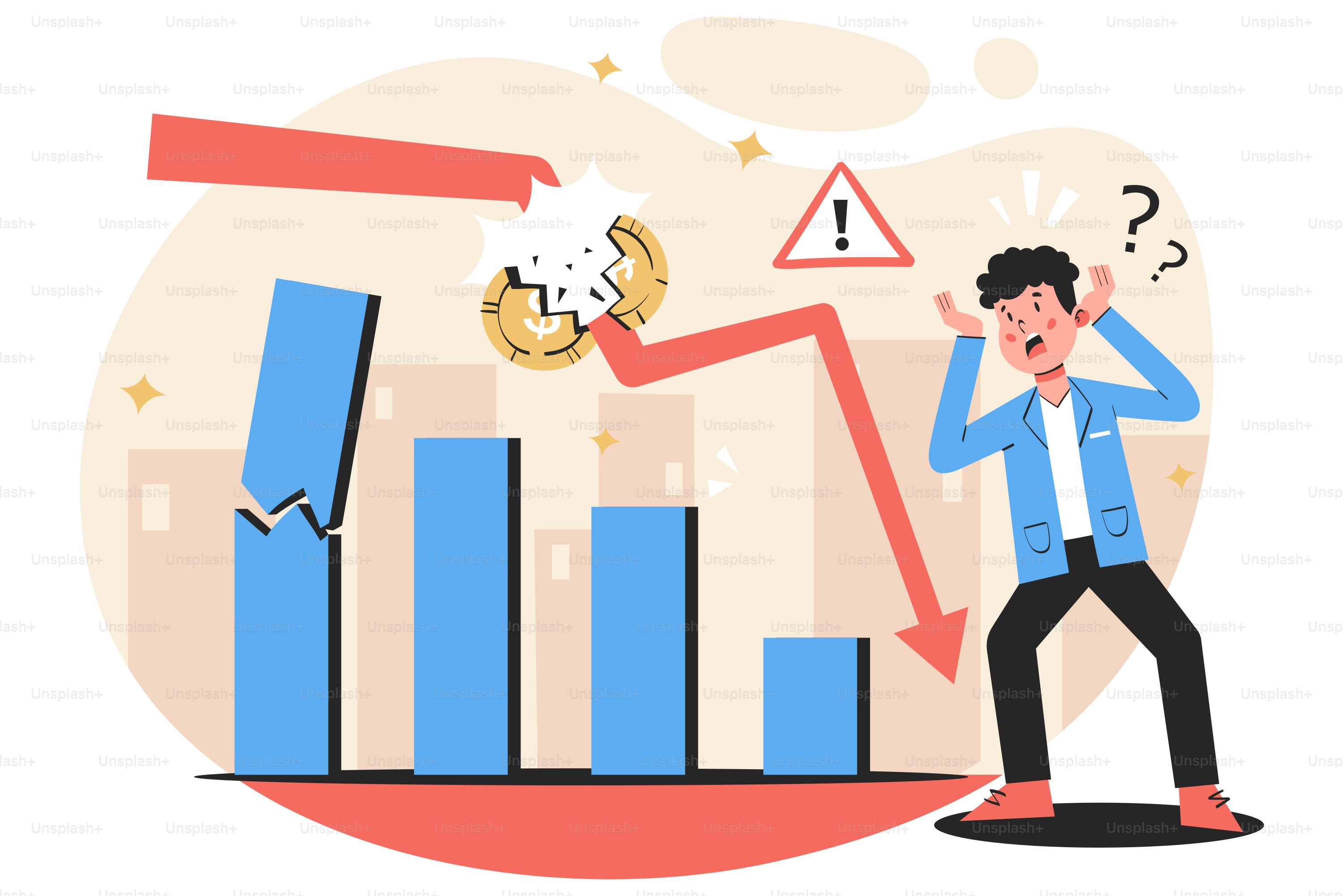 A man standing in front of a bar chart