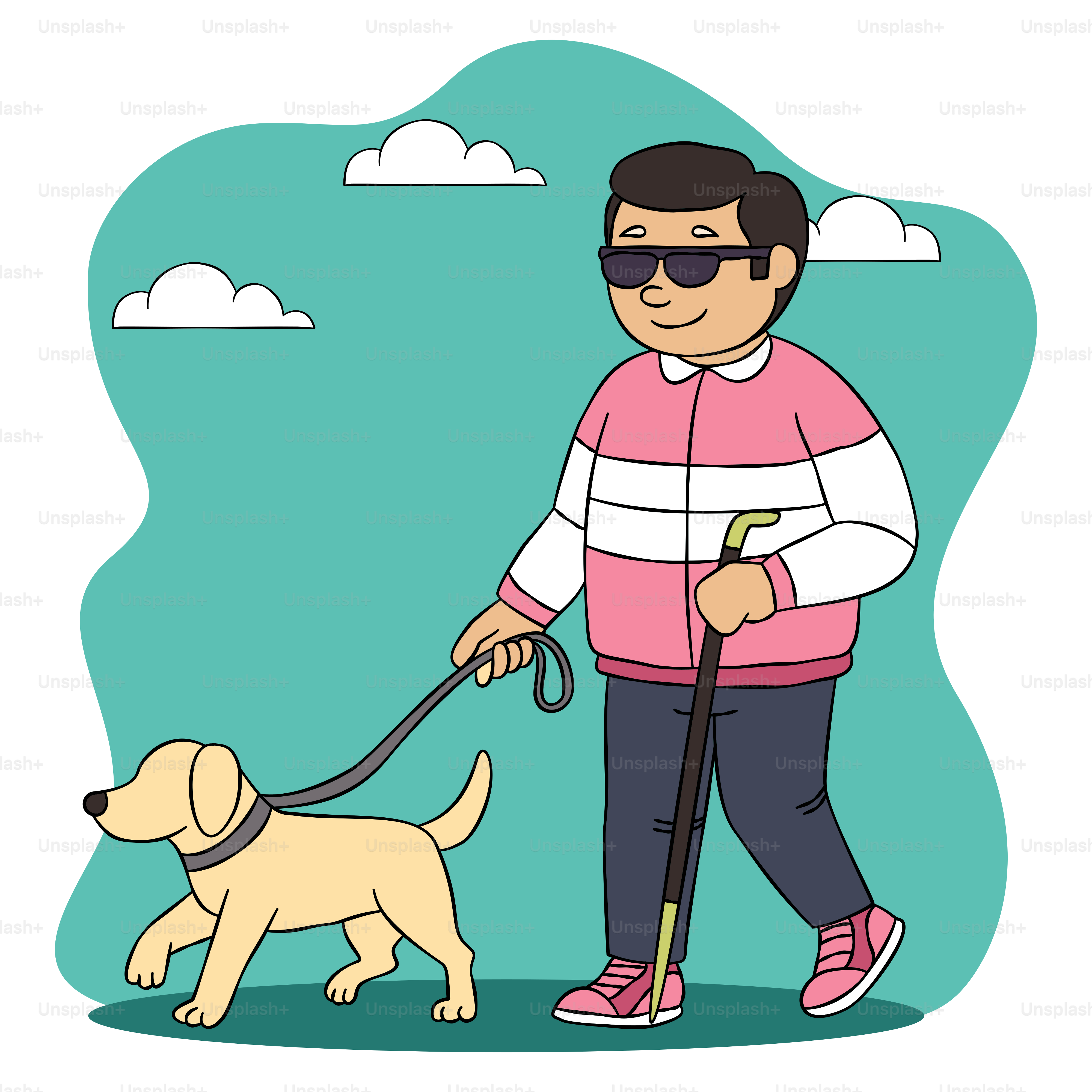 Un homme promenant un chien en laisse
