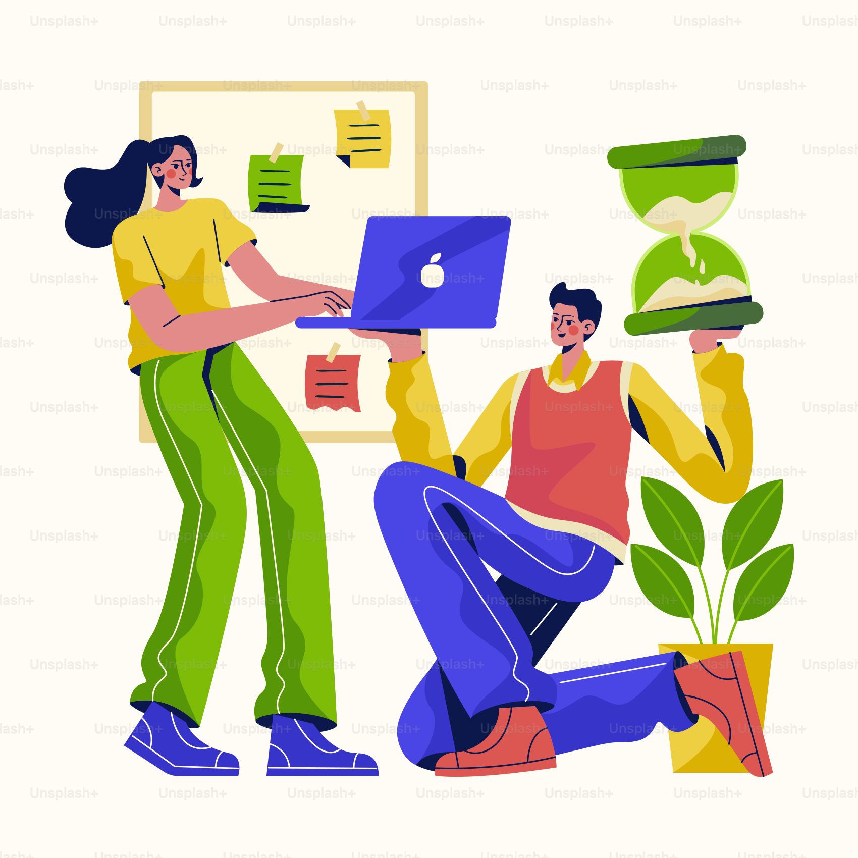 A couple of people sitting on the ground with a laptop