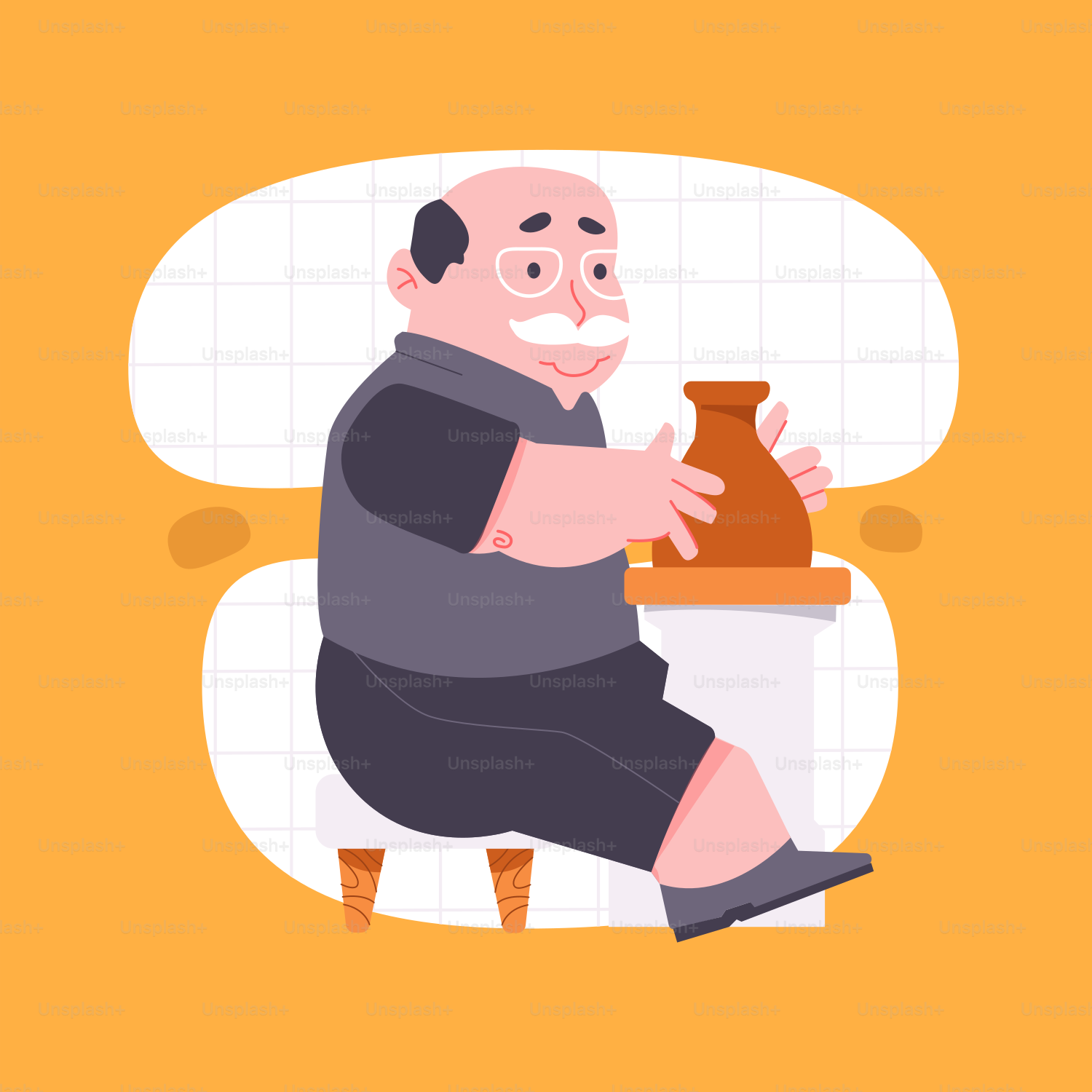 Un homme assis sur des toilettes tenant un vase