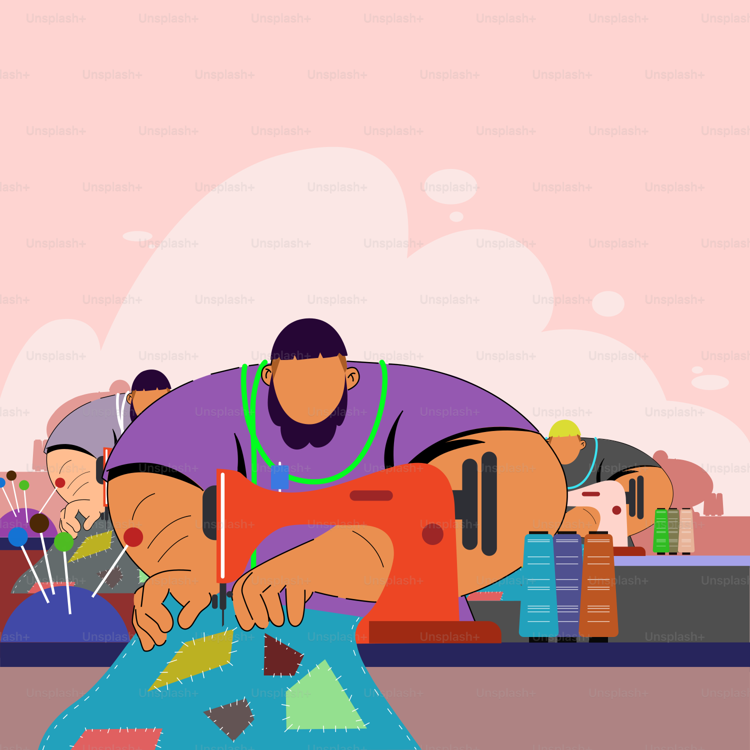 A man working on a piece of art