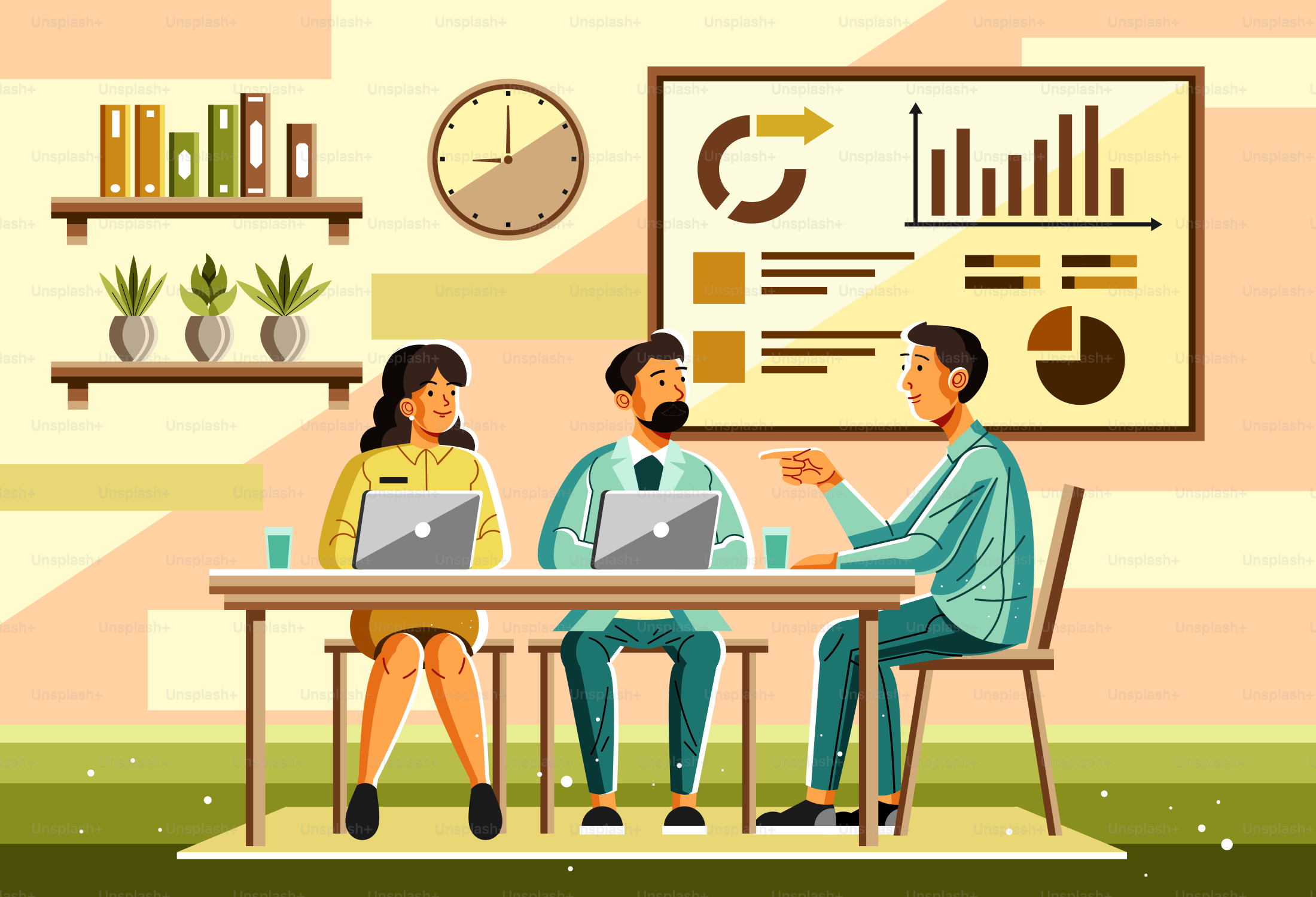 A couple of people sitting at a table