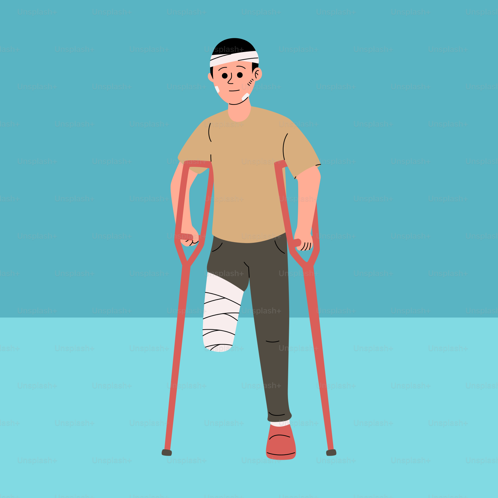 A man with a broken leg and a cast on his leg