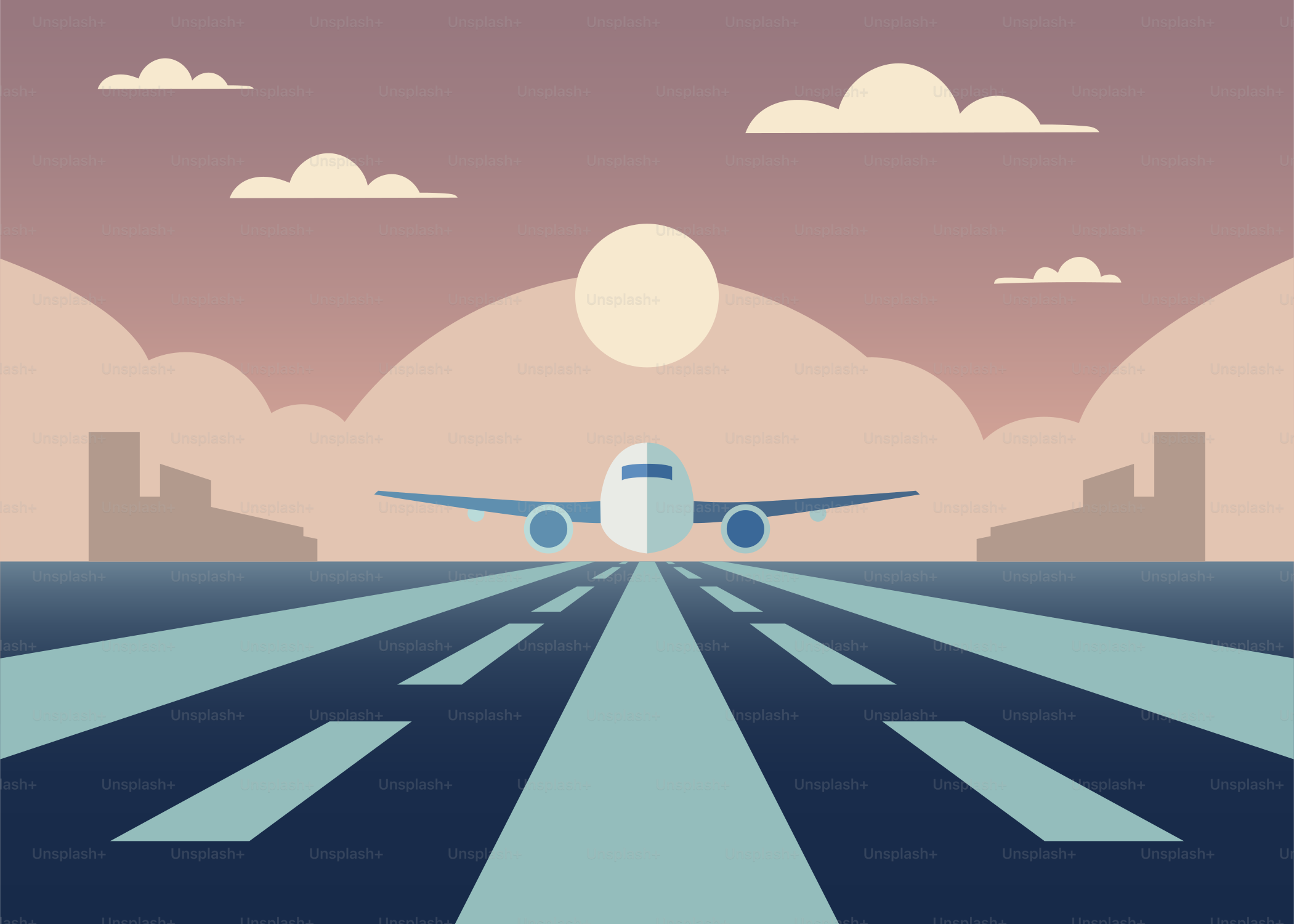 A large jetliner flying through a cloudy sky