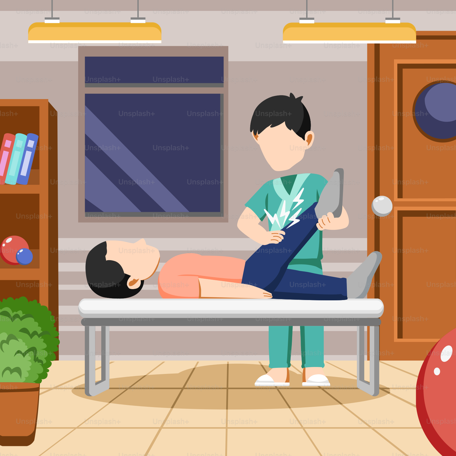 A person laying on a bed in a room