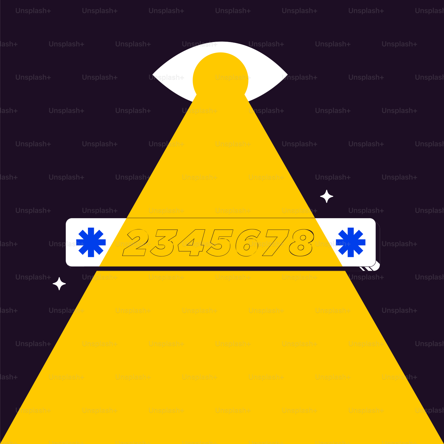 A yellow light with a black background