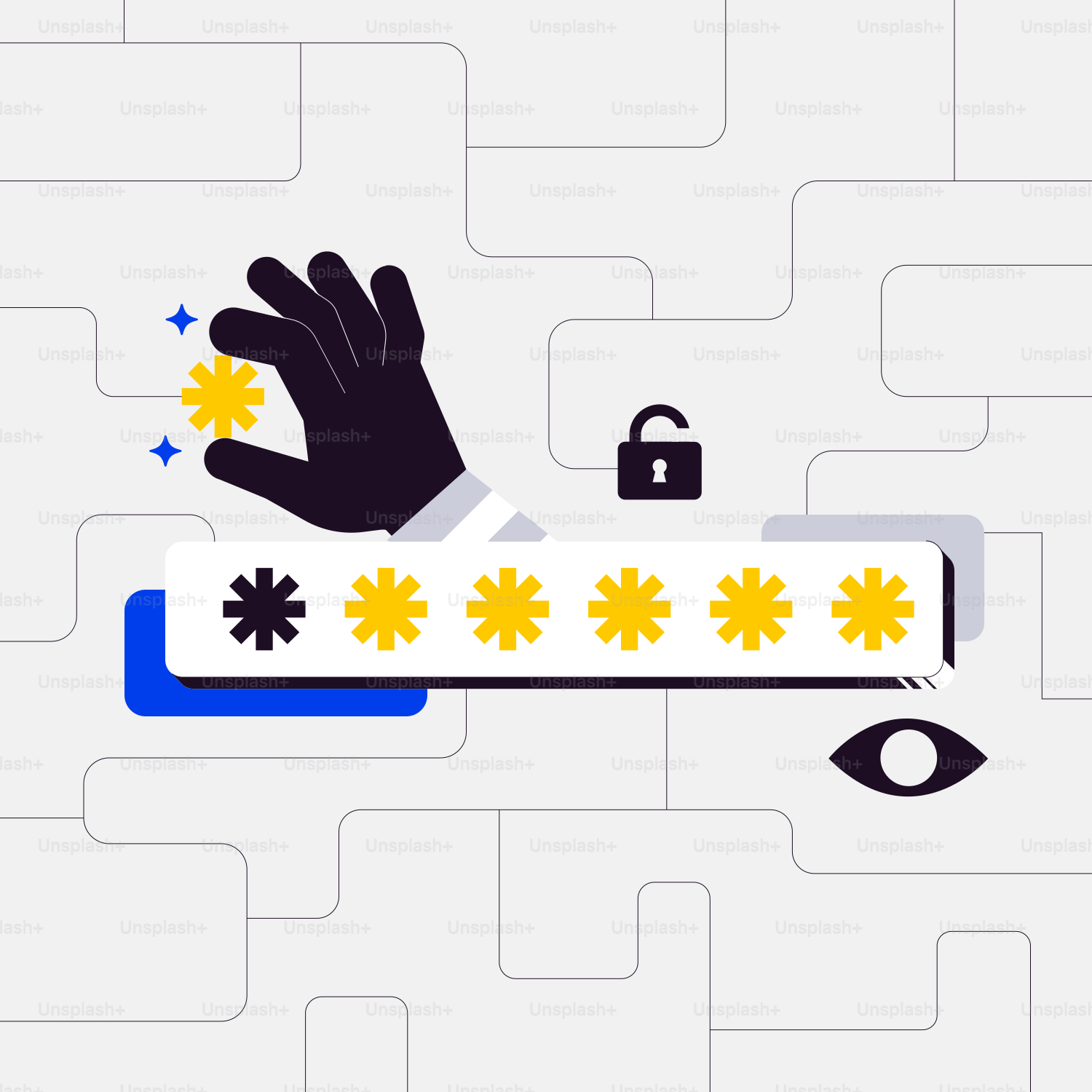 A hand holding a lock on top of a computer keyboard