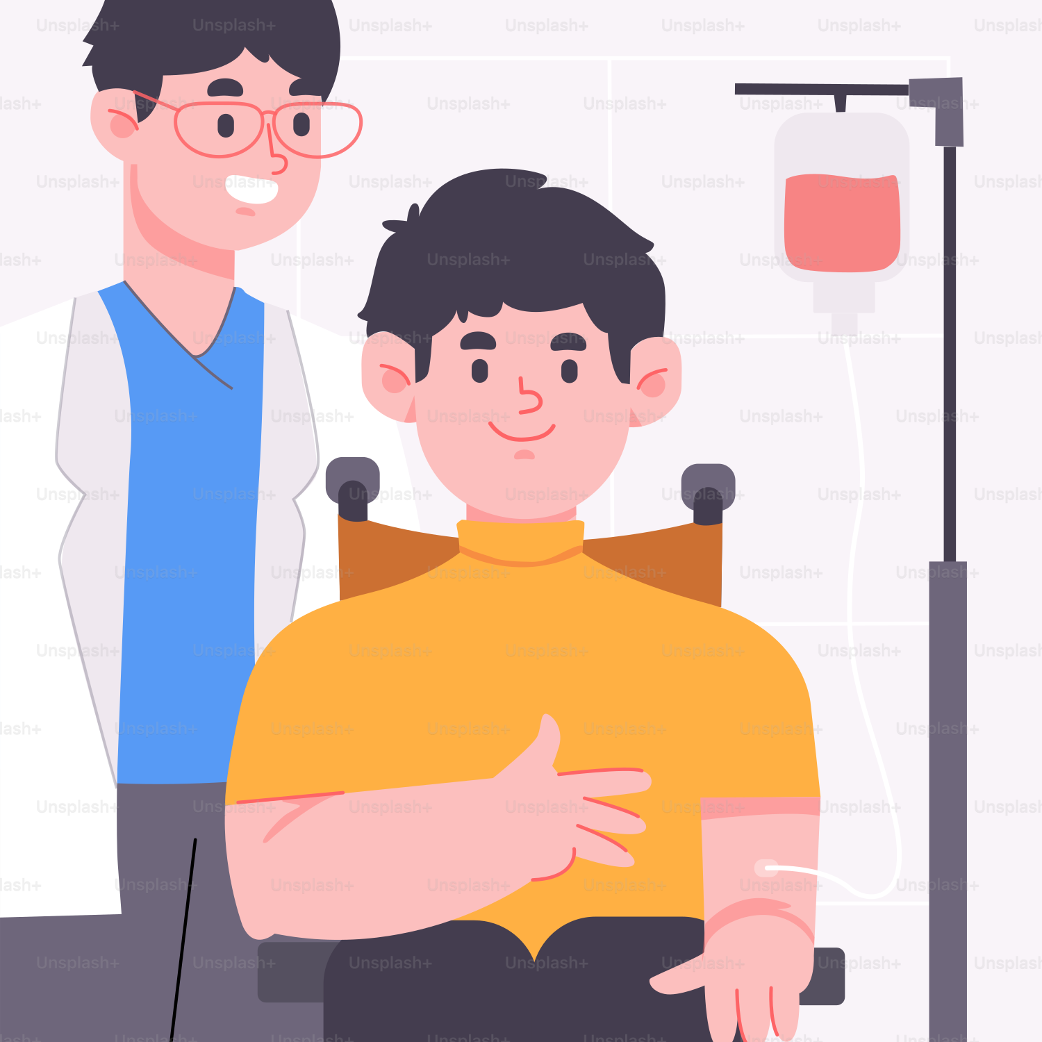 別の男性の隣に椅子に座っている男性