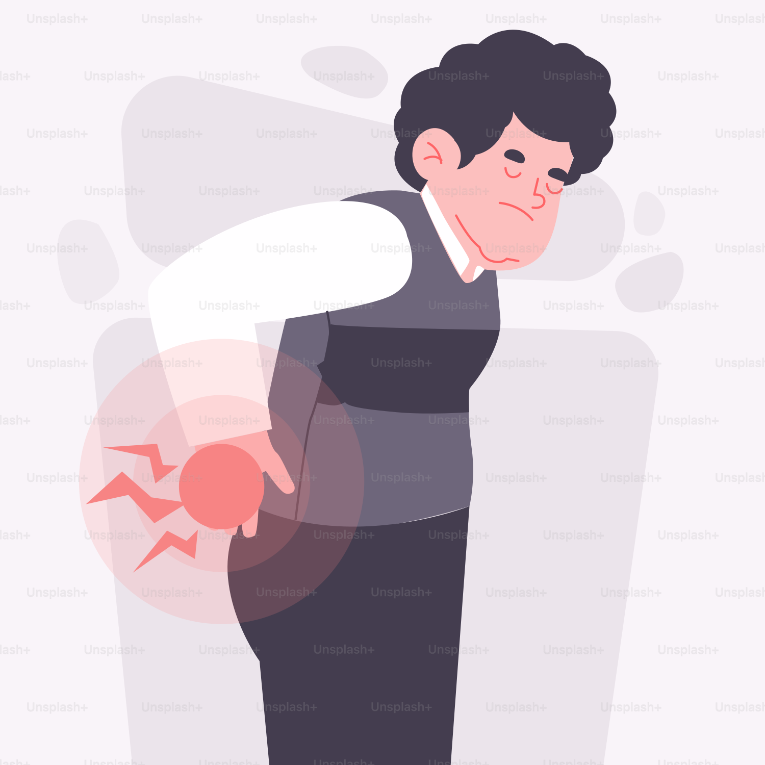 Un homme mal au dos tenant sa main sur la hanche