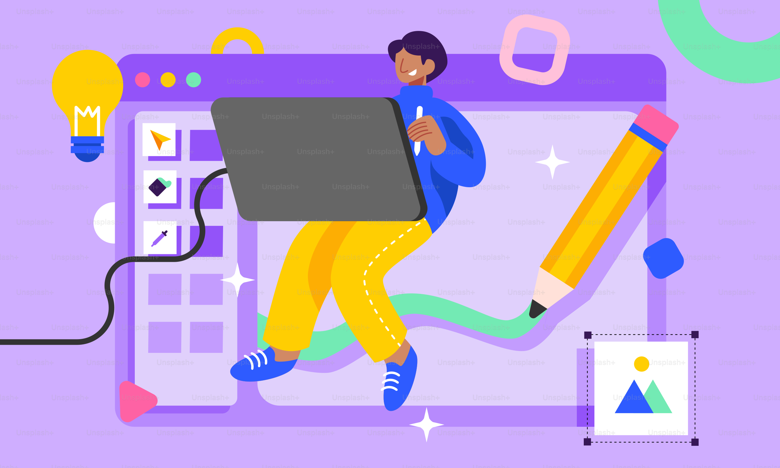 A man sitting on top of a laptop computer