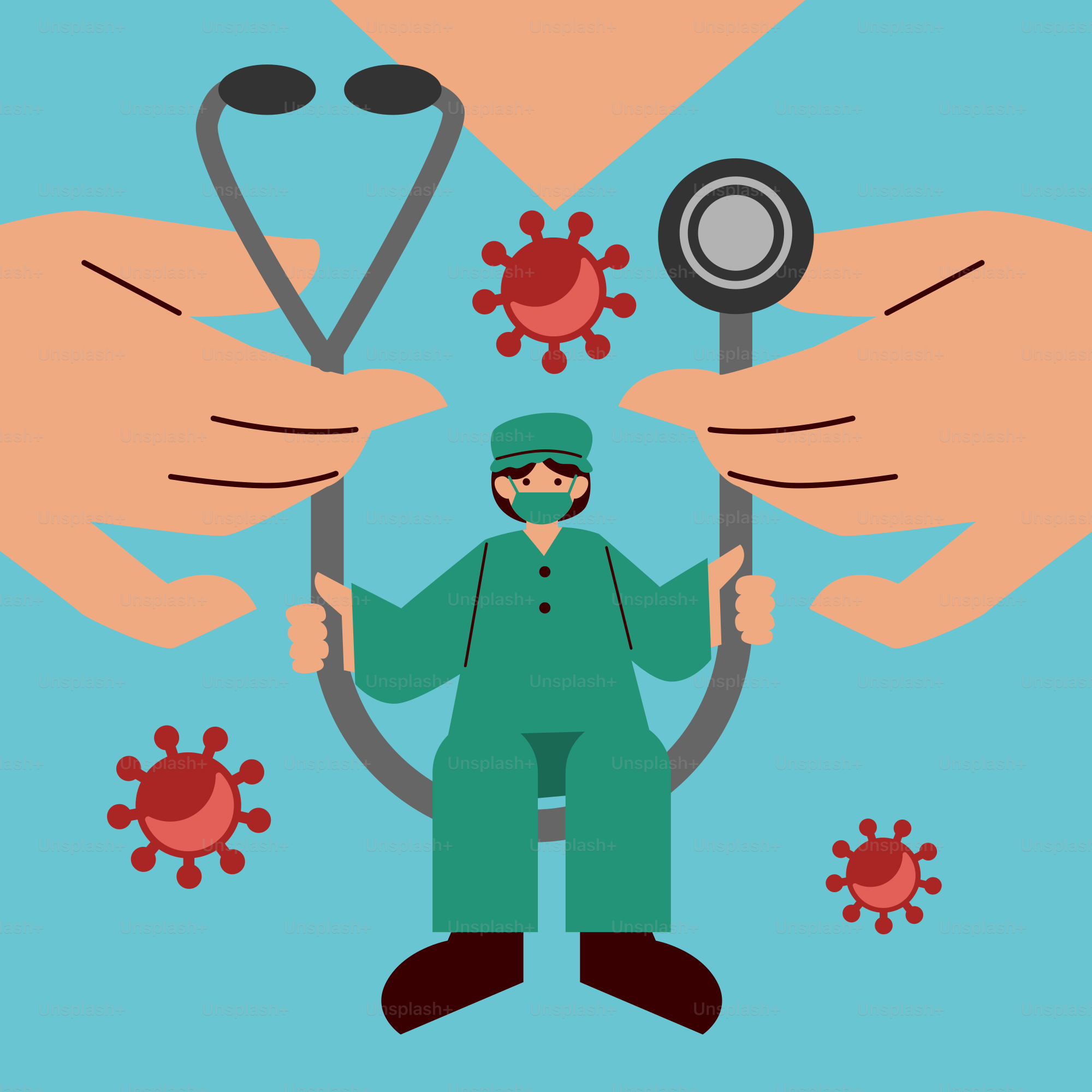 A doctor holding a stethoscope in his hands