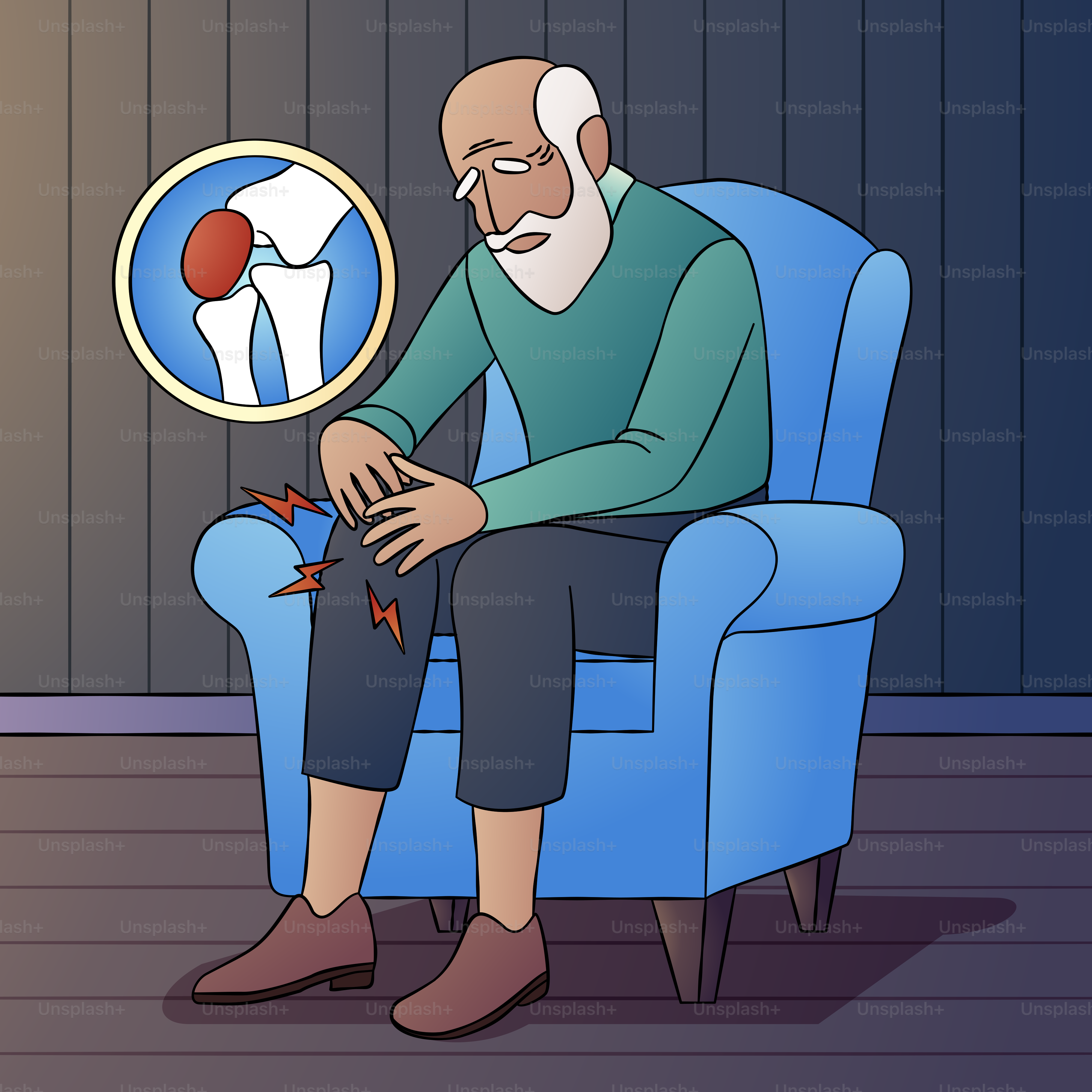 Un homme assis sur une chaise bleue à côté d’une brosse à dents