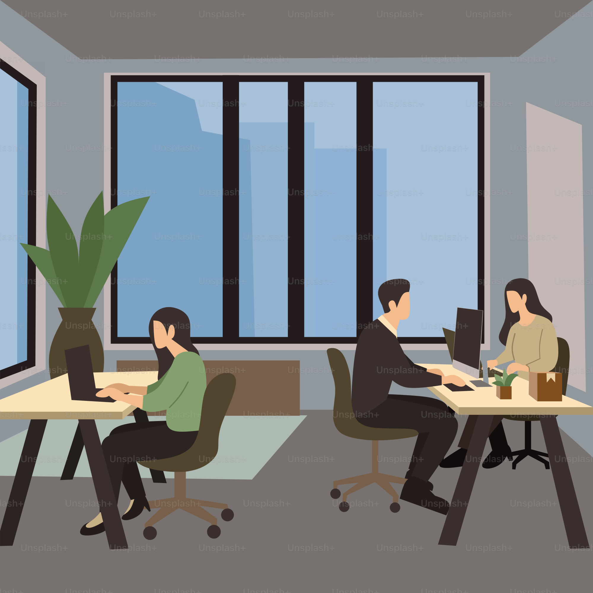 Un groupe de personnes assises à une table dans un bureau