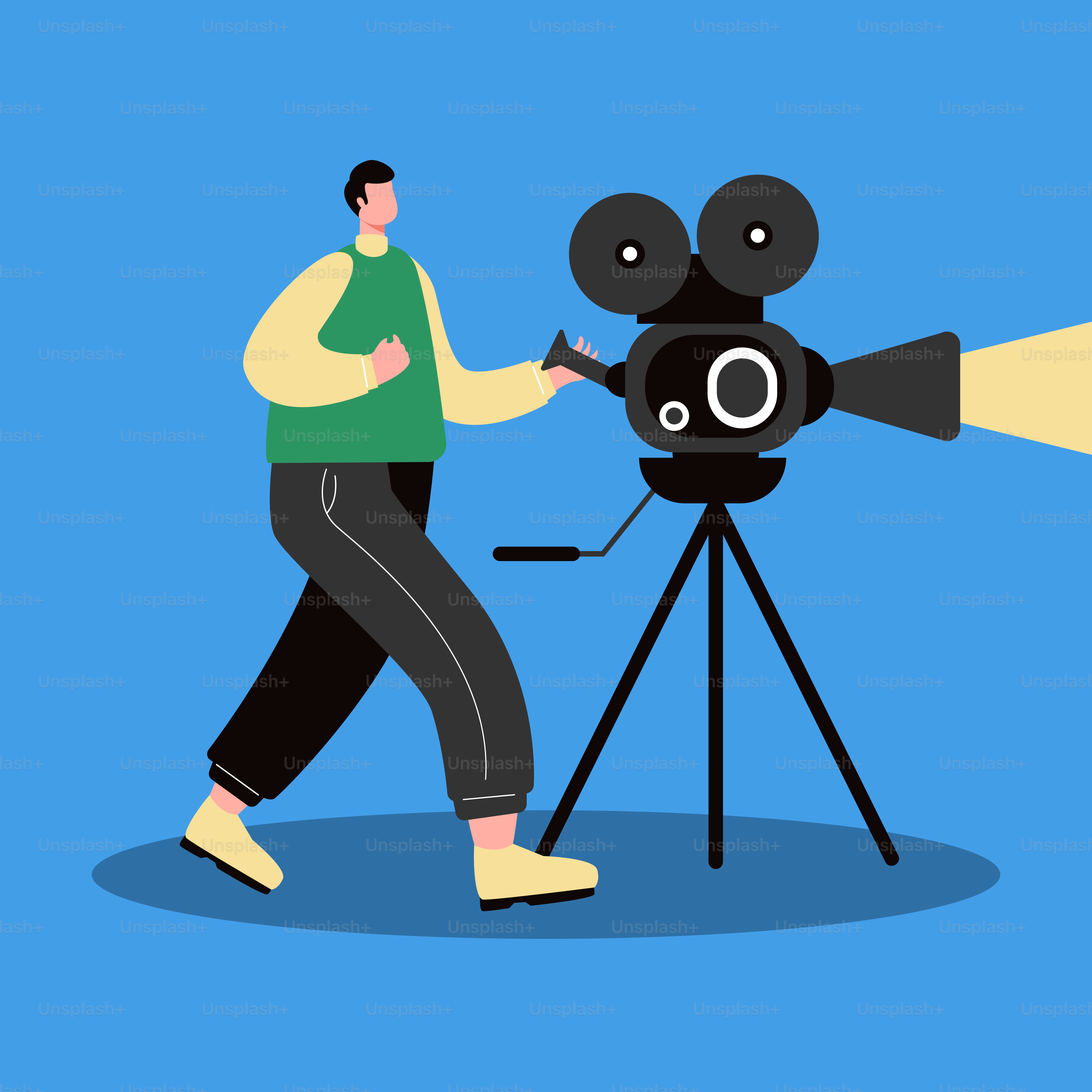 Un uomo che usa una macchina fotografica per scattare una foto