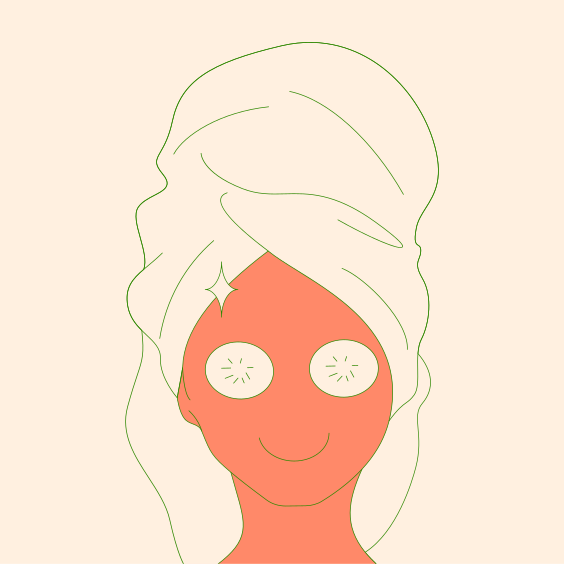 A woman with a towel on her head and a towel on her head