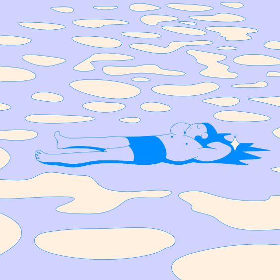 A person swimming in a body of water