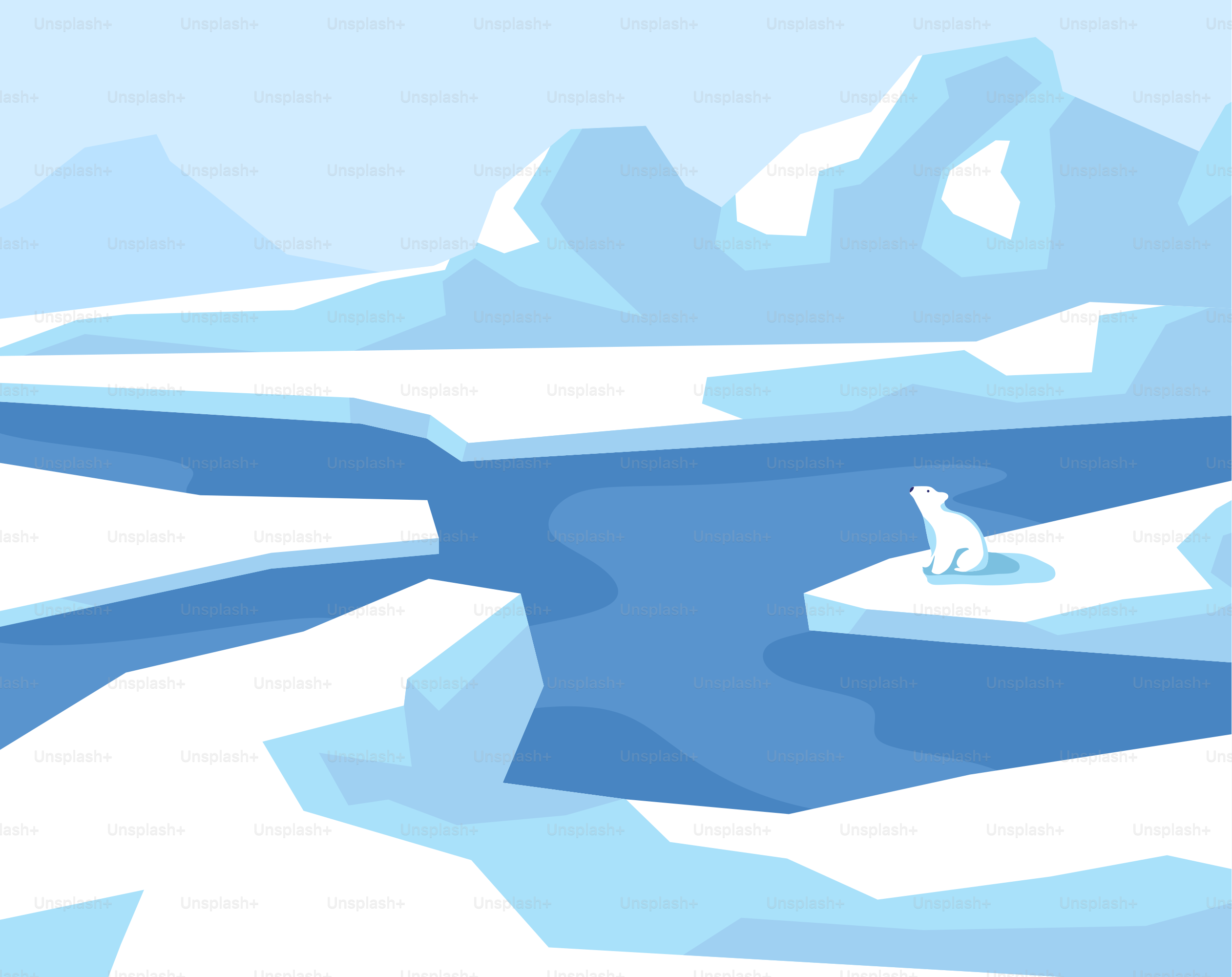 A polar bear is standing on an ice floer
