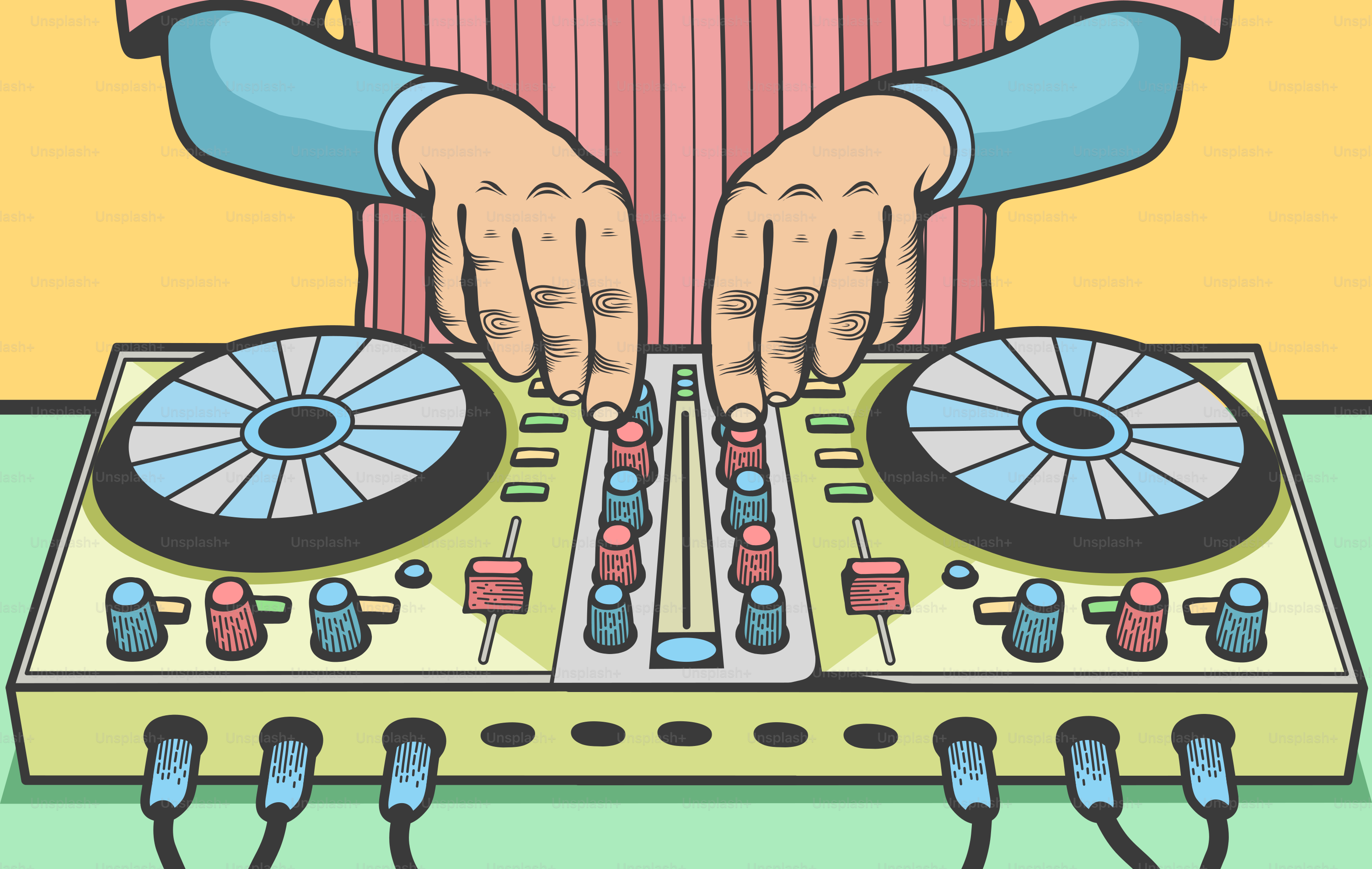 A dj mixing music on a turntable