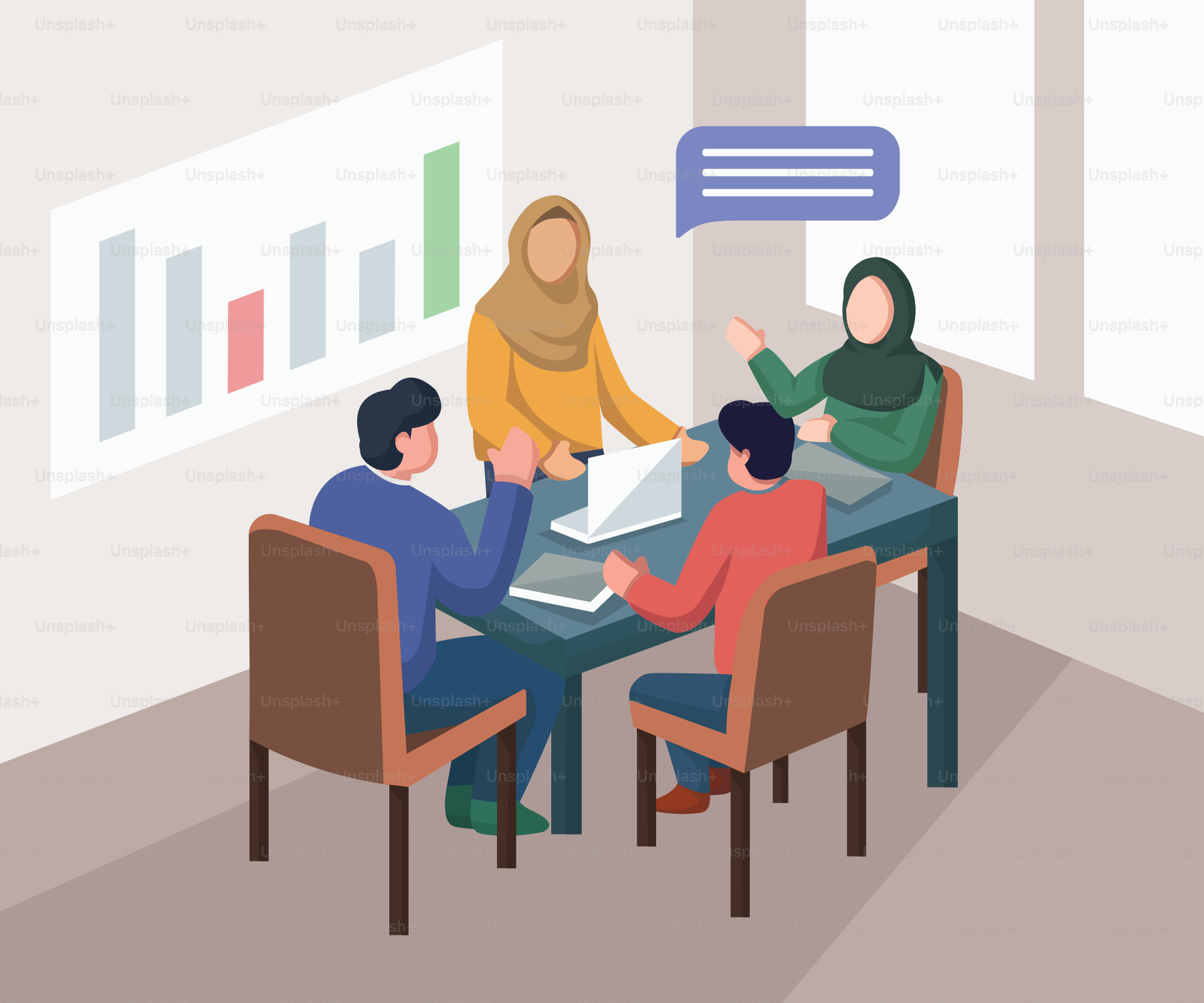 Eine Gruppe von Menschen, die um einen Tisch sitzen