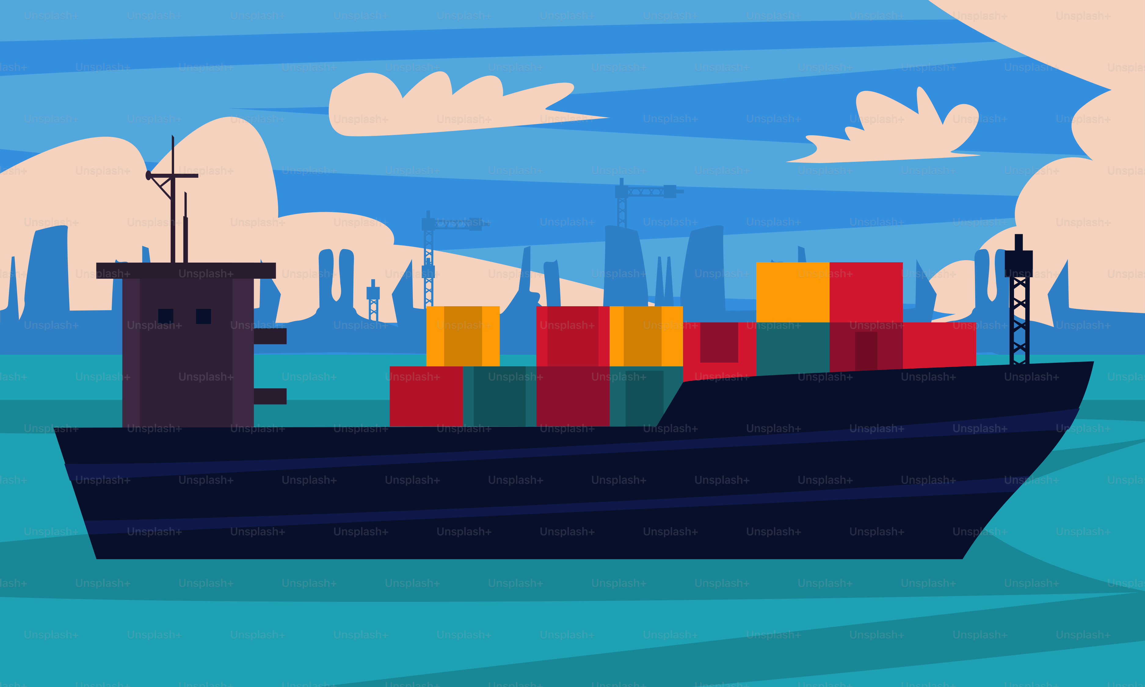 A large boat floating on top of a body of water