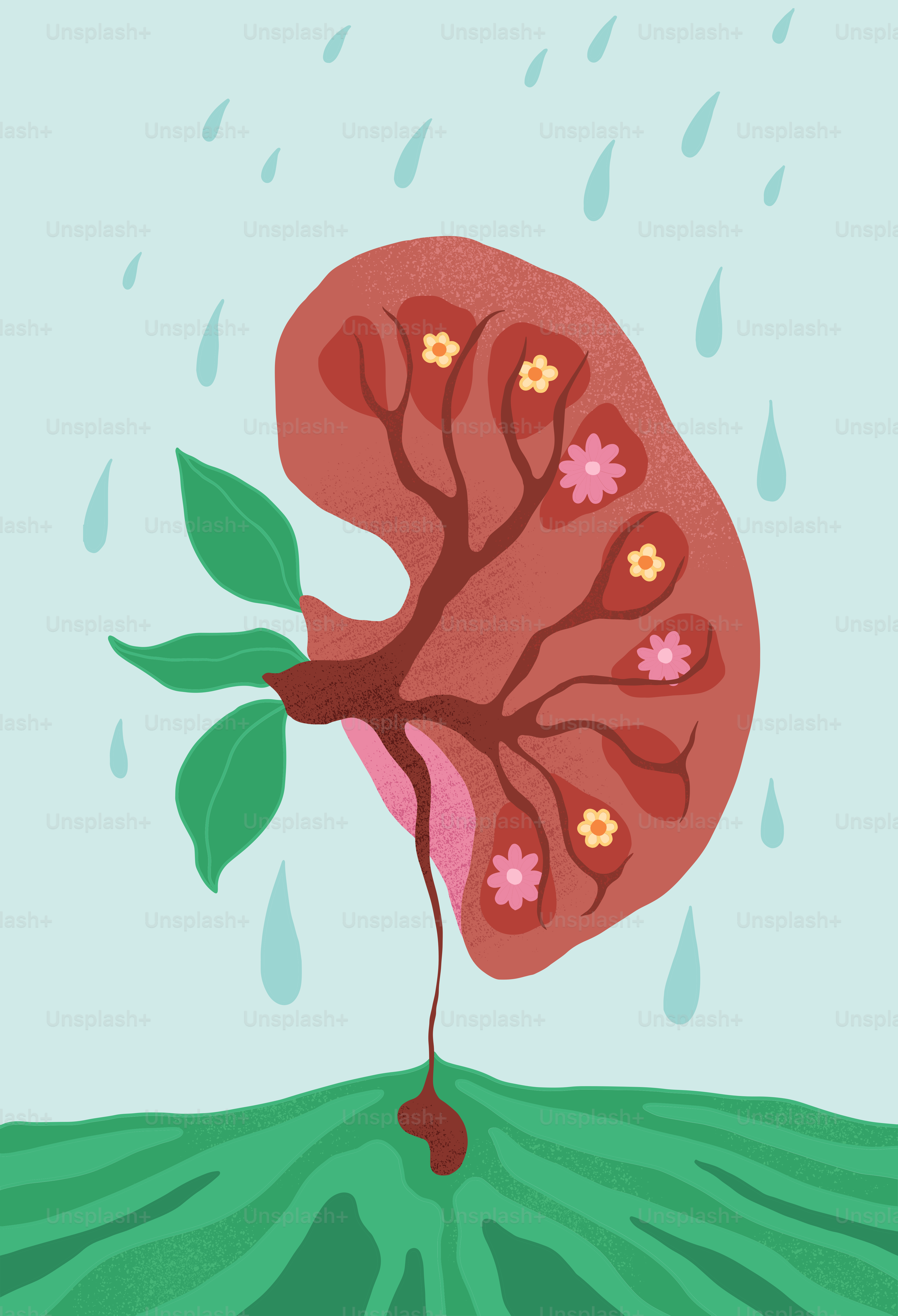 A tree that is growing out of the ground