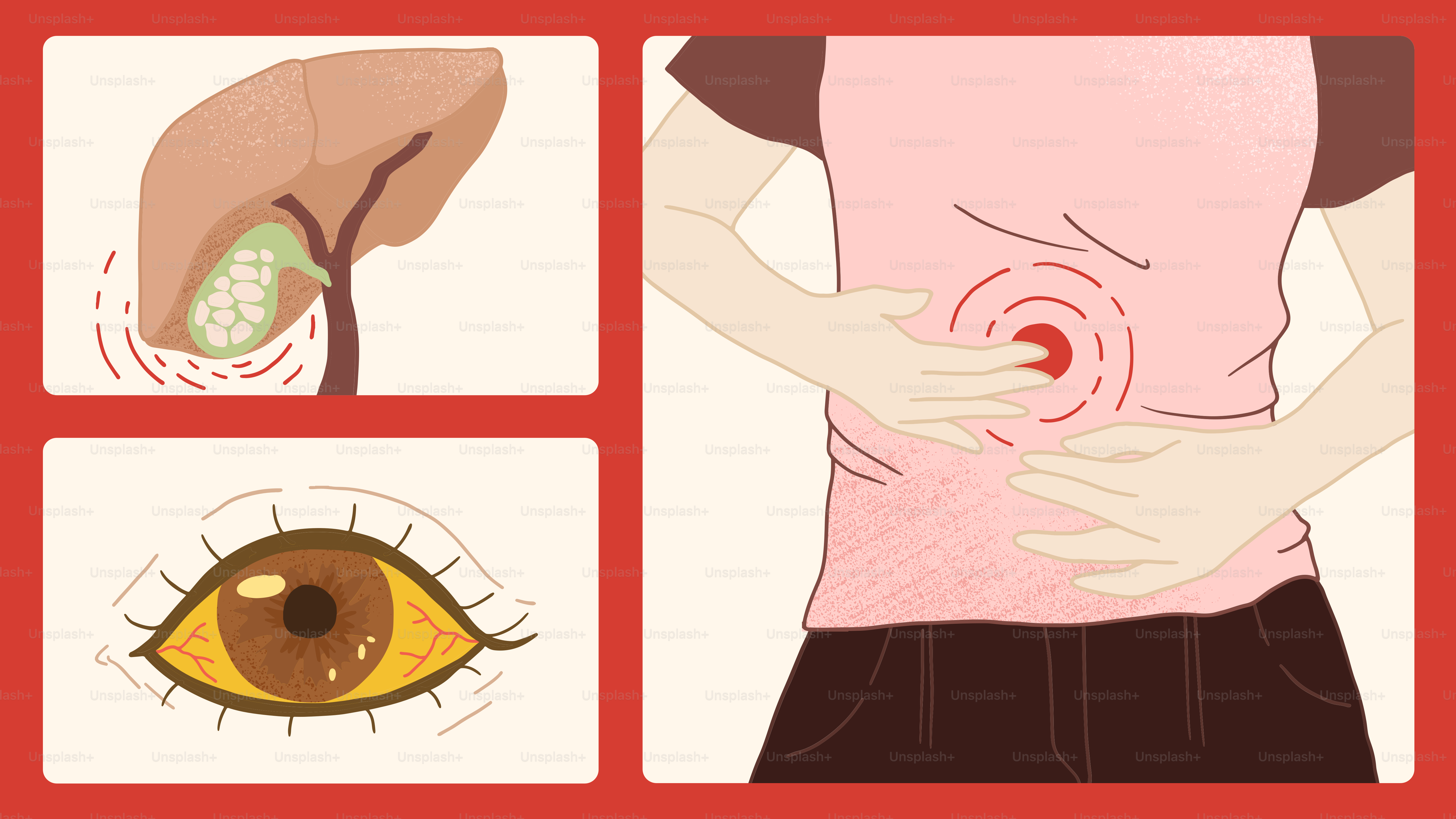 A picture of a person holding their stomach