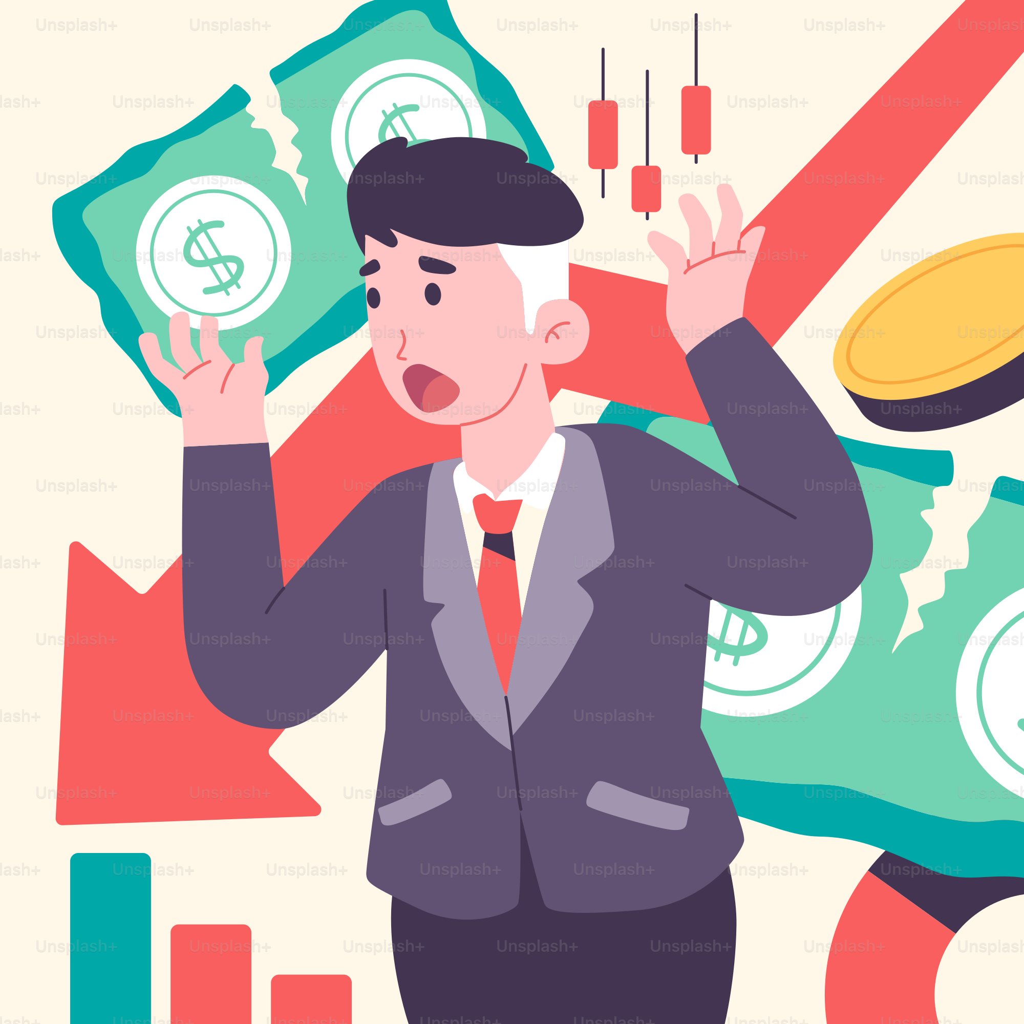 A man in a suit is holding money in his hands