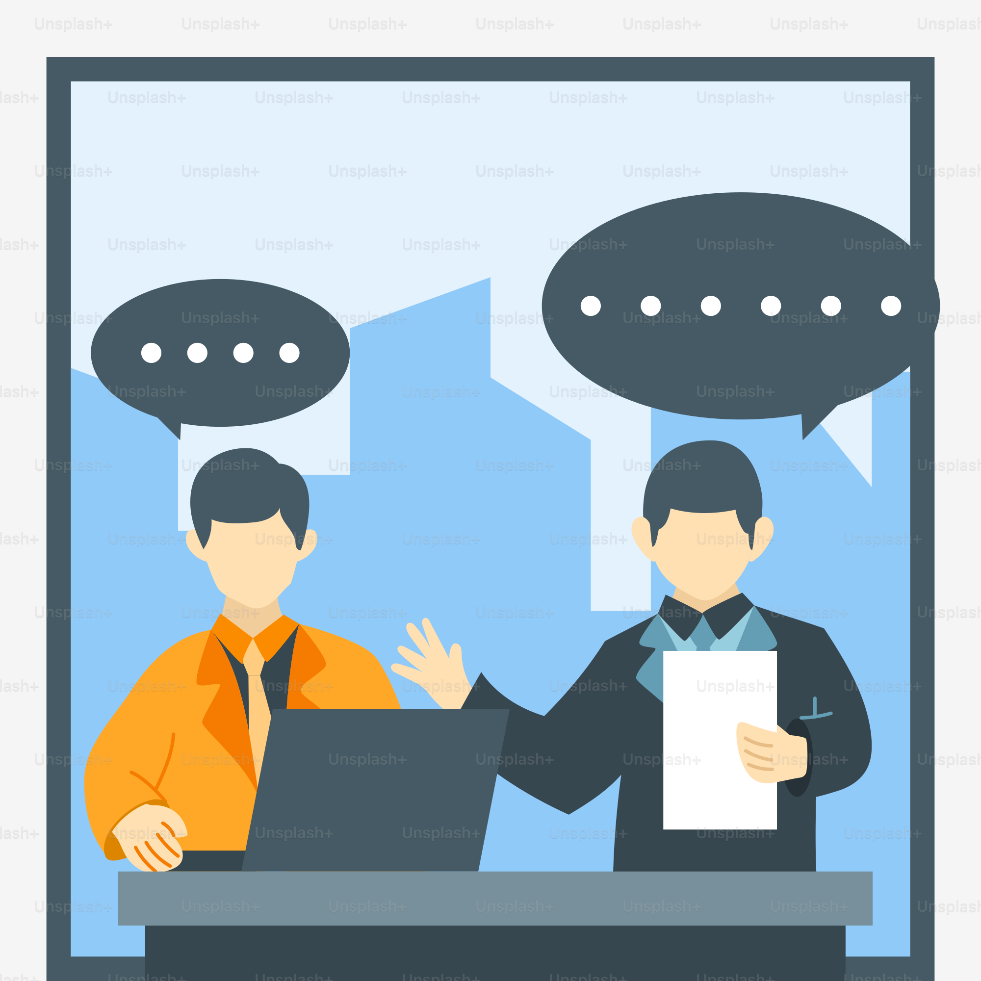 Ein paar Männer, die an einem Tisch mit einem Laptop sitzen