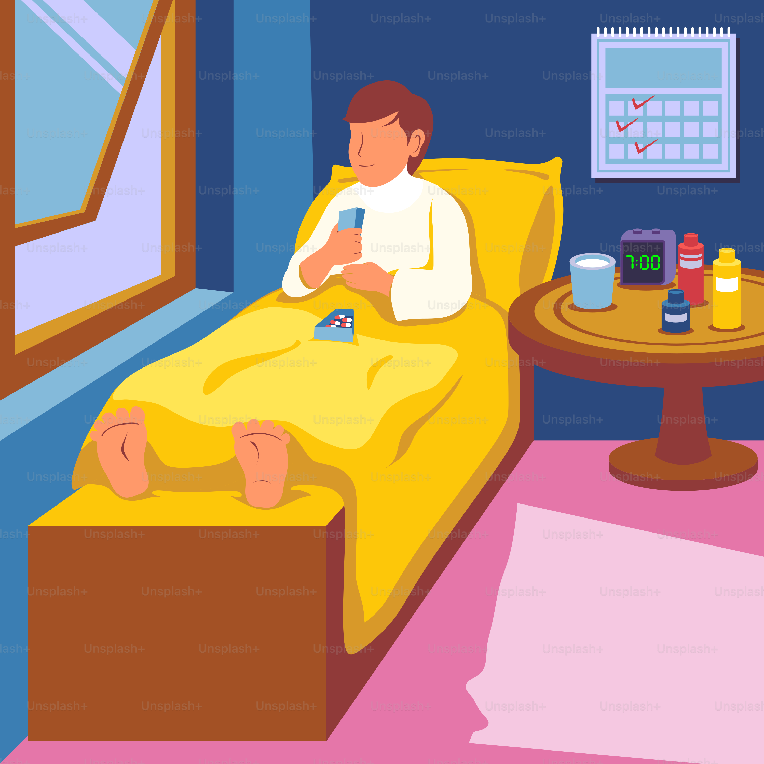 A man laying on a bed in a room