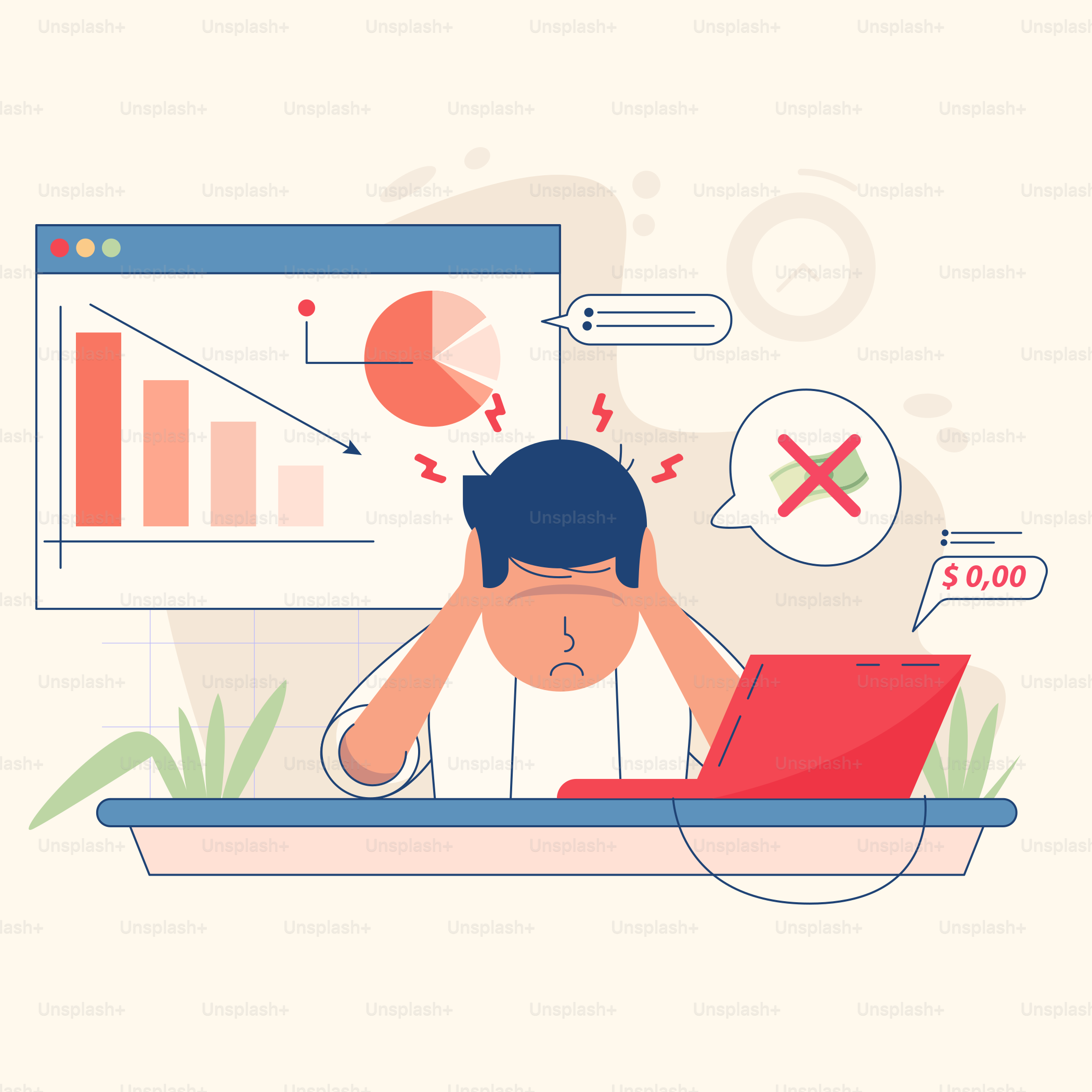 um, homem, sentando, frente, um, computador laptop