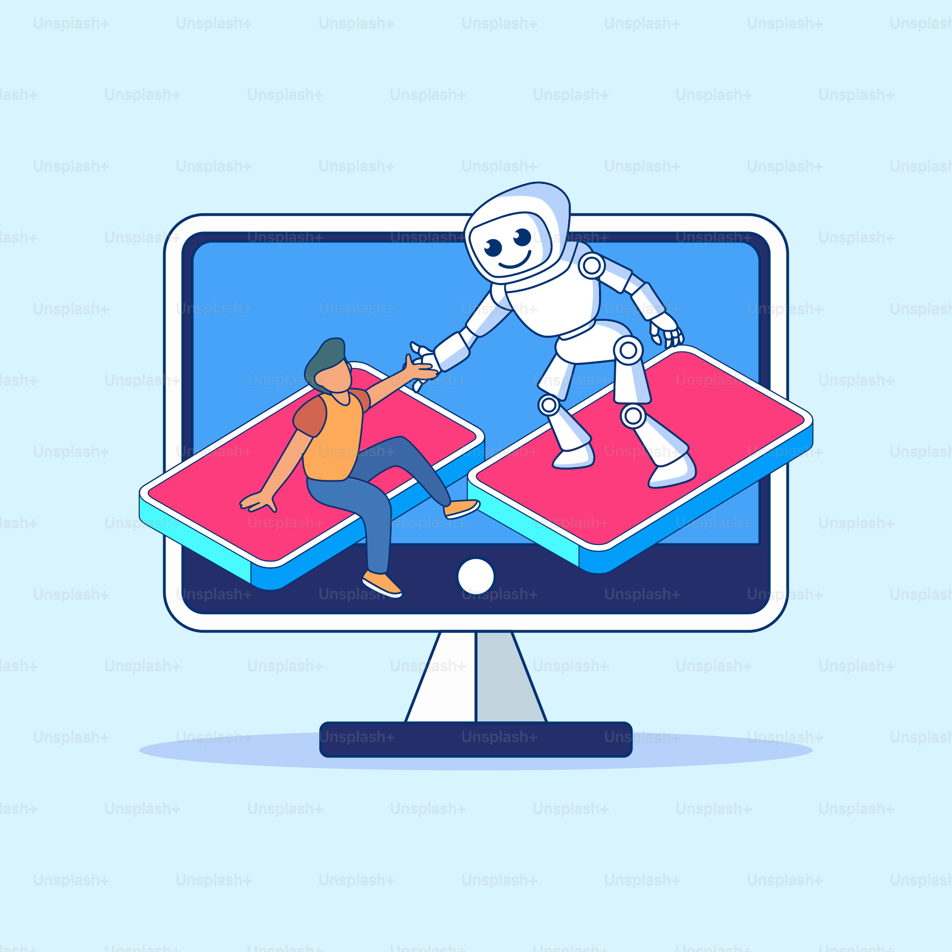 Un écran d’ordinateur sur lequel danse un robot