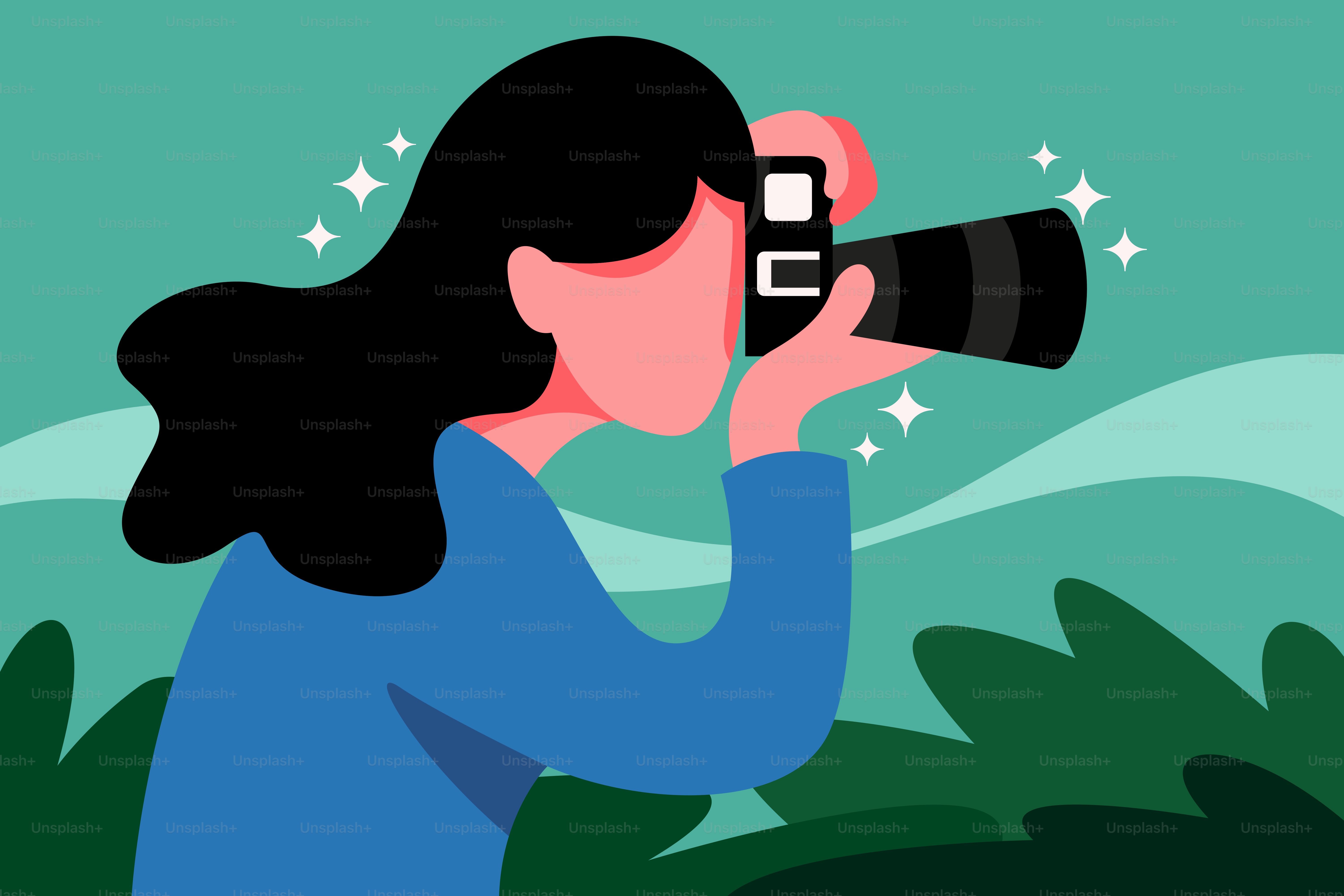 A woman taking a picture with a camera