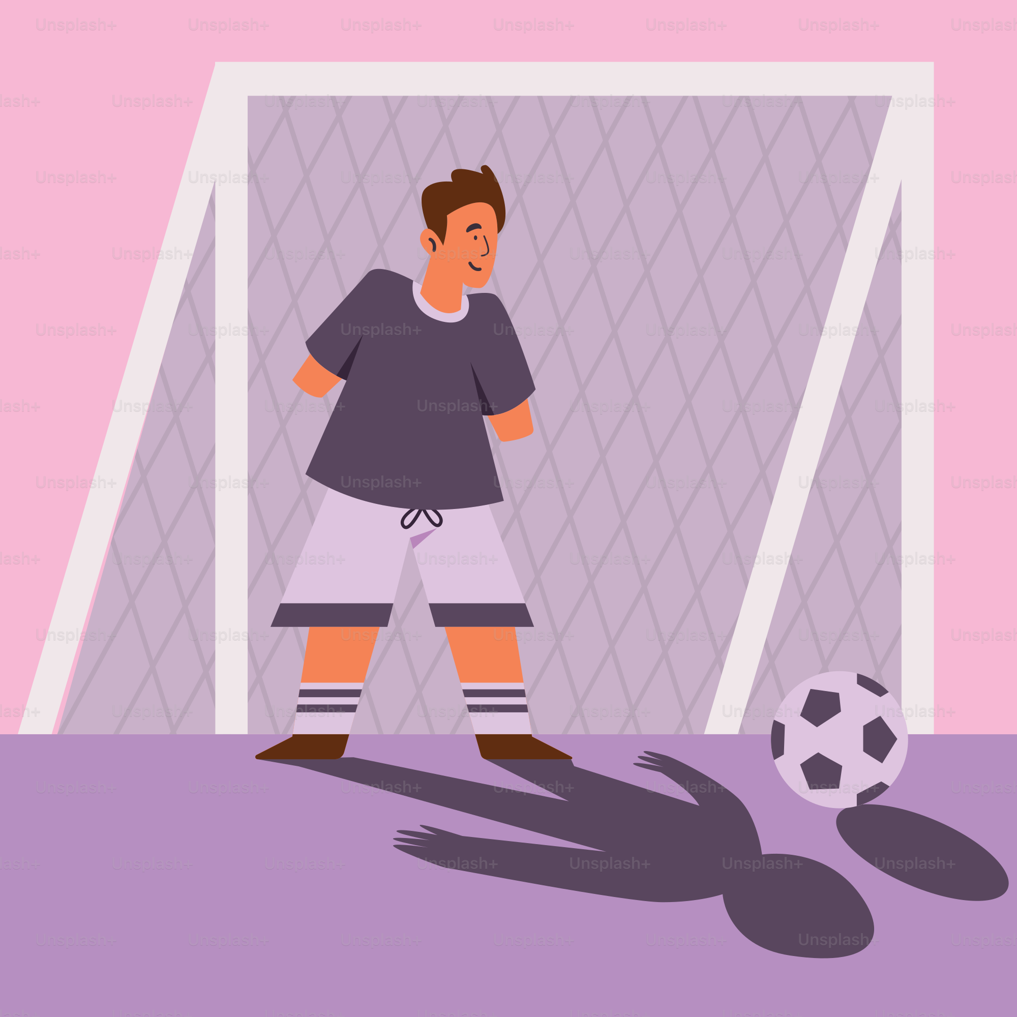 A man standing in front of a soccer goal