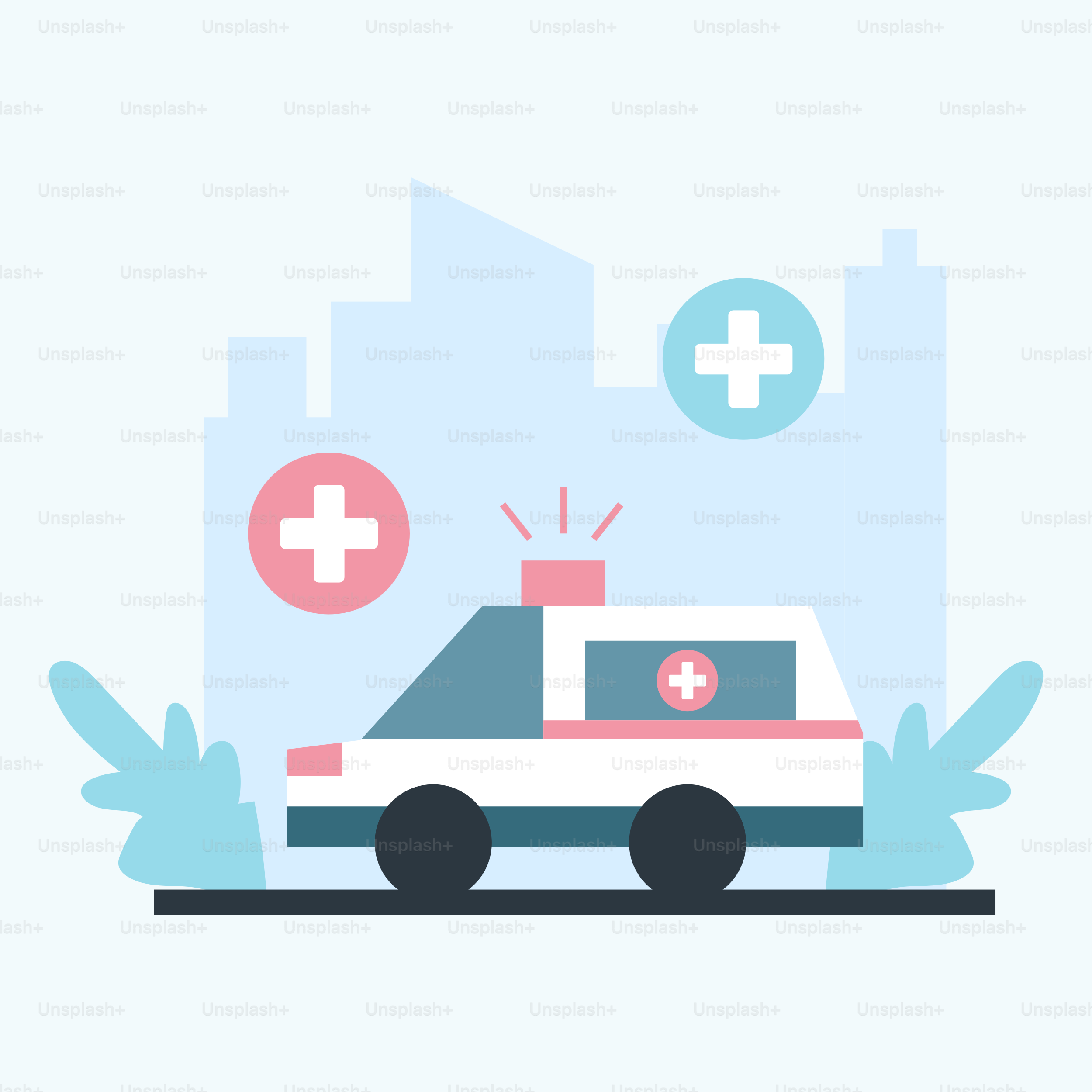 A car with a red cross on the top of it