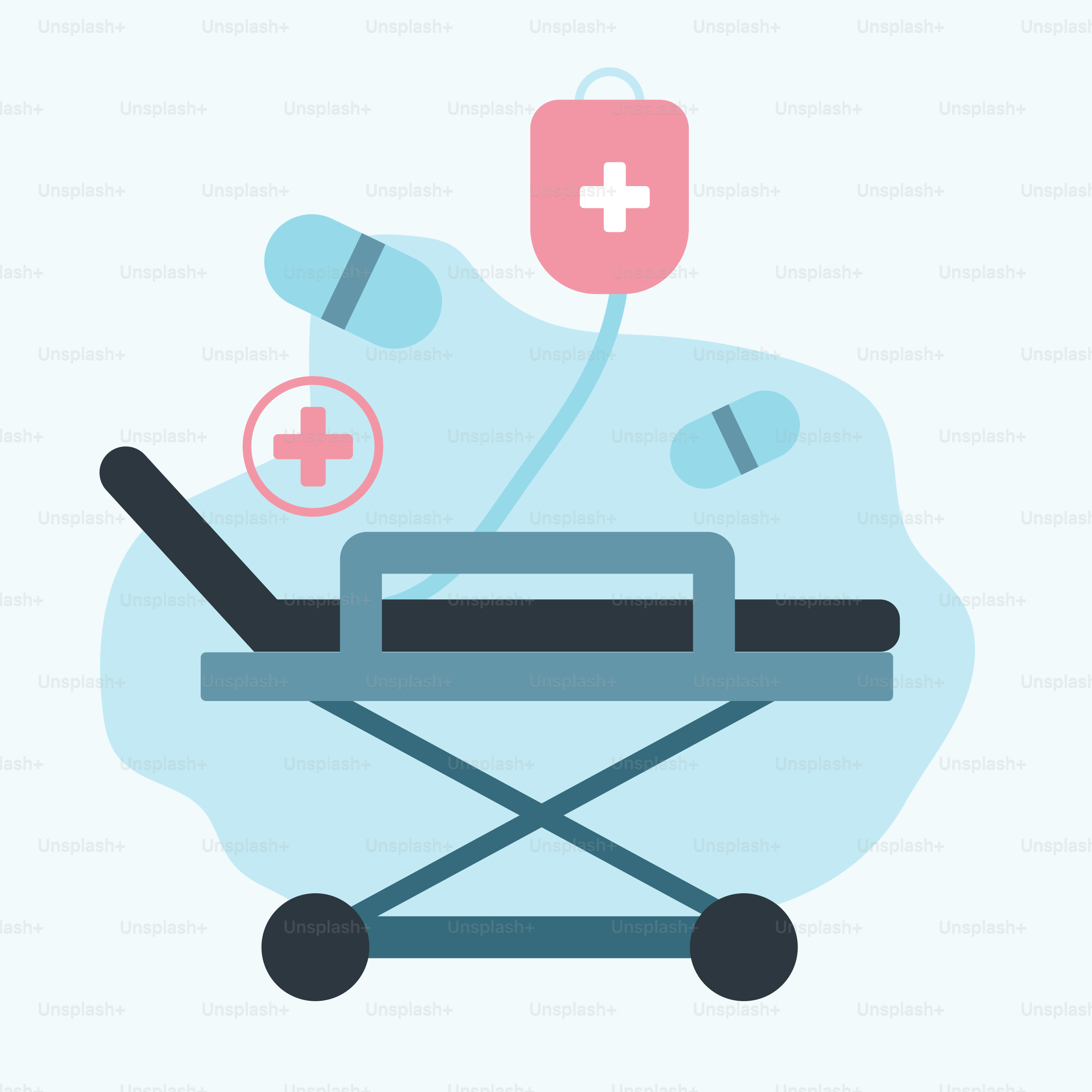 A hospital bed with a stethoscope attached to it vector – Illustration  Image on Unsplash, image size:3000x3000