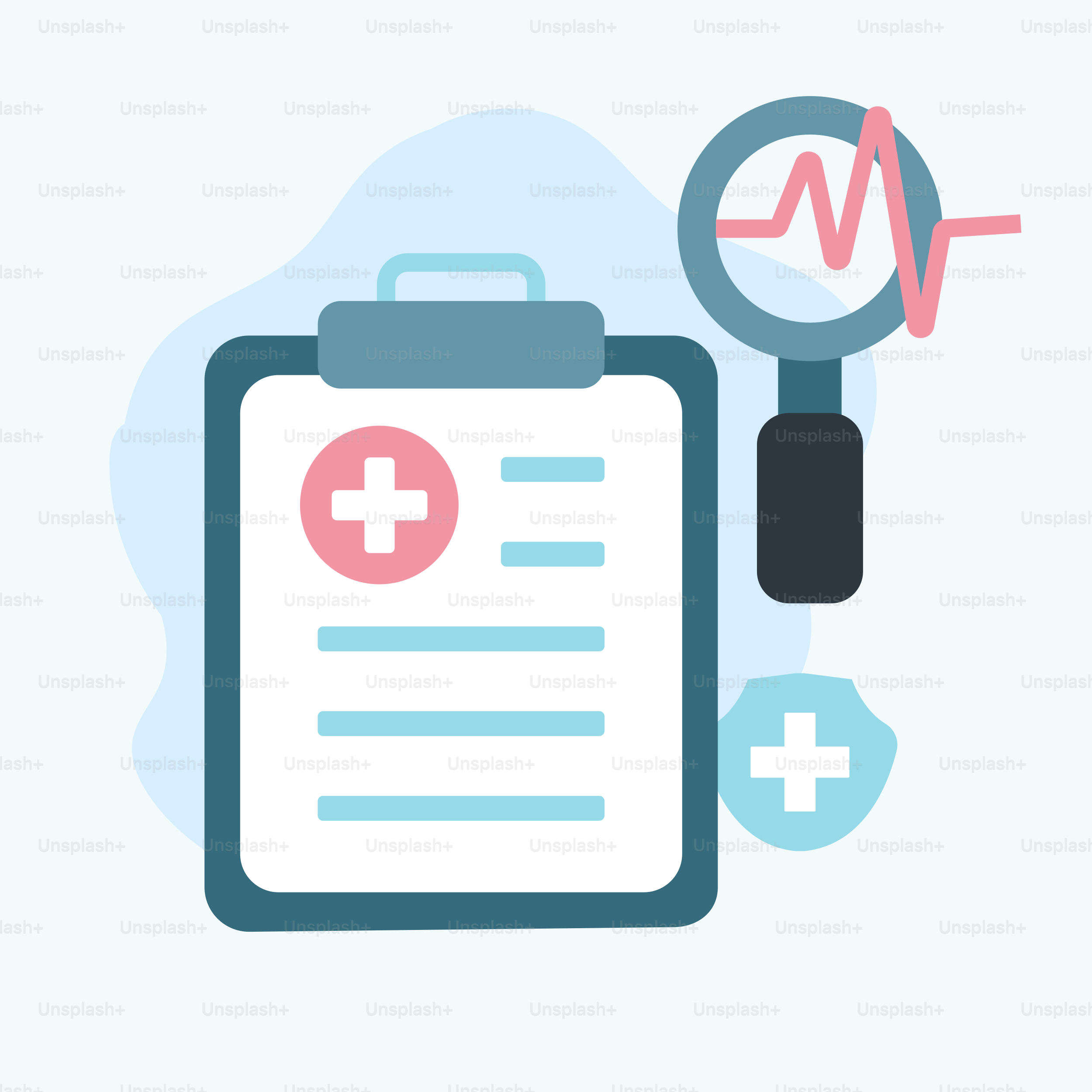 Un blocco appunti e una lente di ingrandimento accanto a un blocco appunti con un