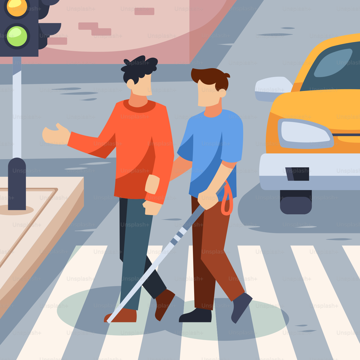 Beberapa orang yang berdiri di jalan