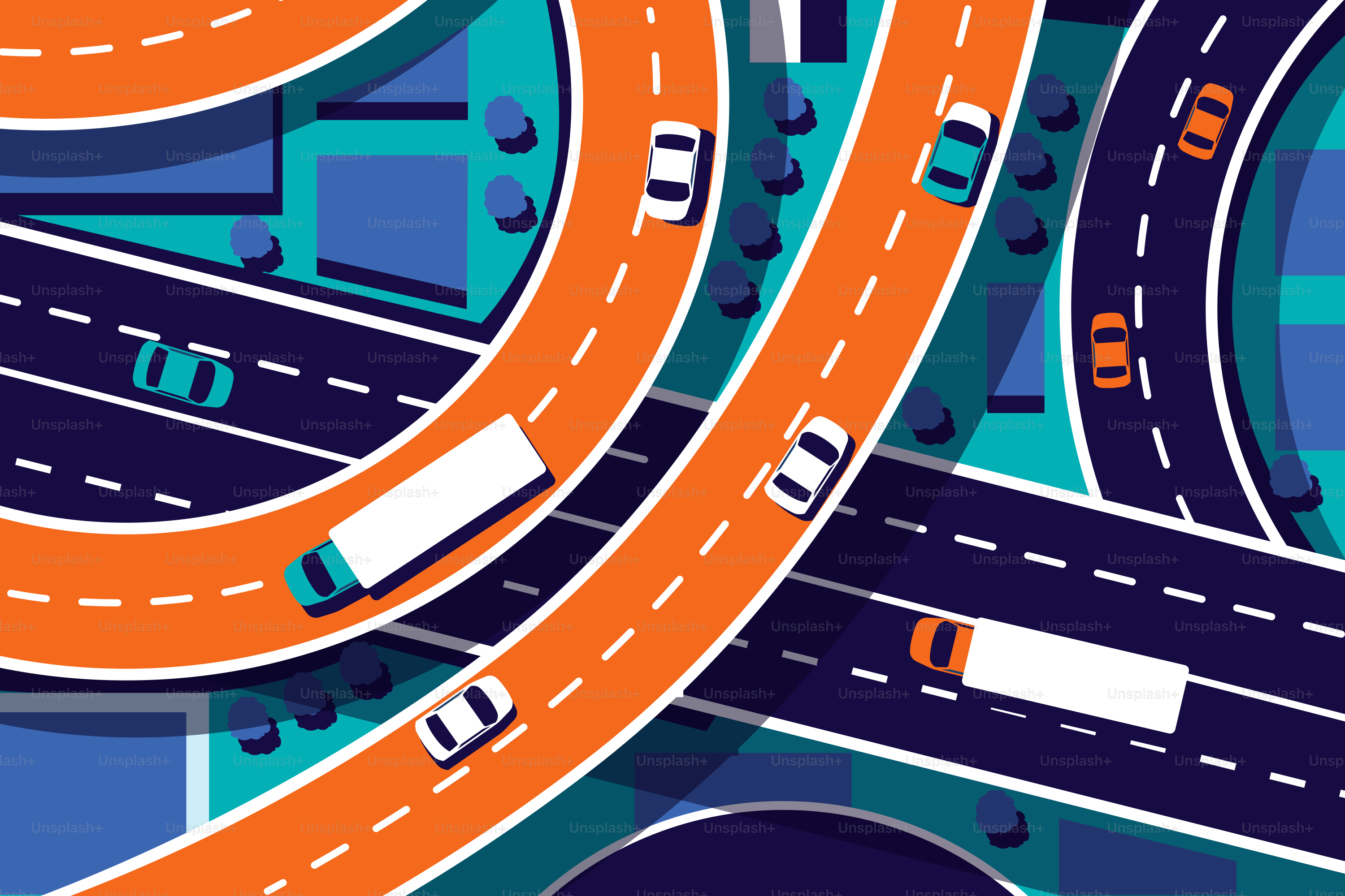 Un gruppo di auto che percorre un'autostrada