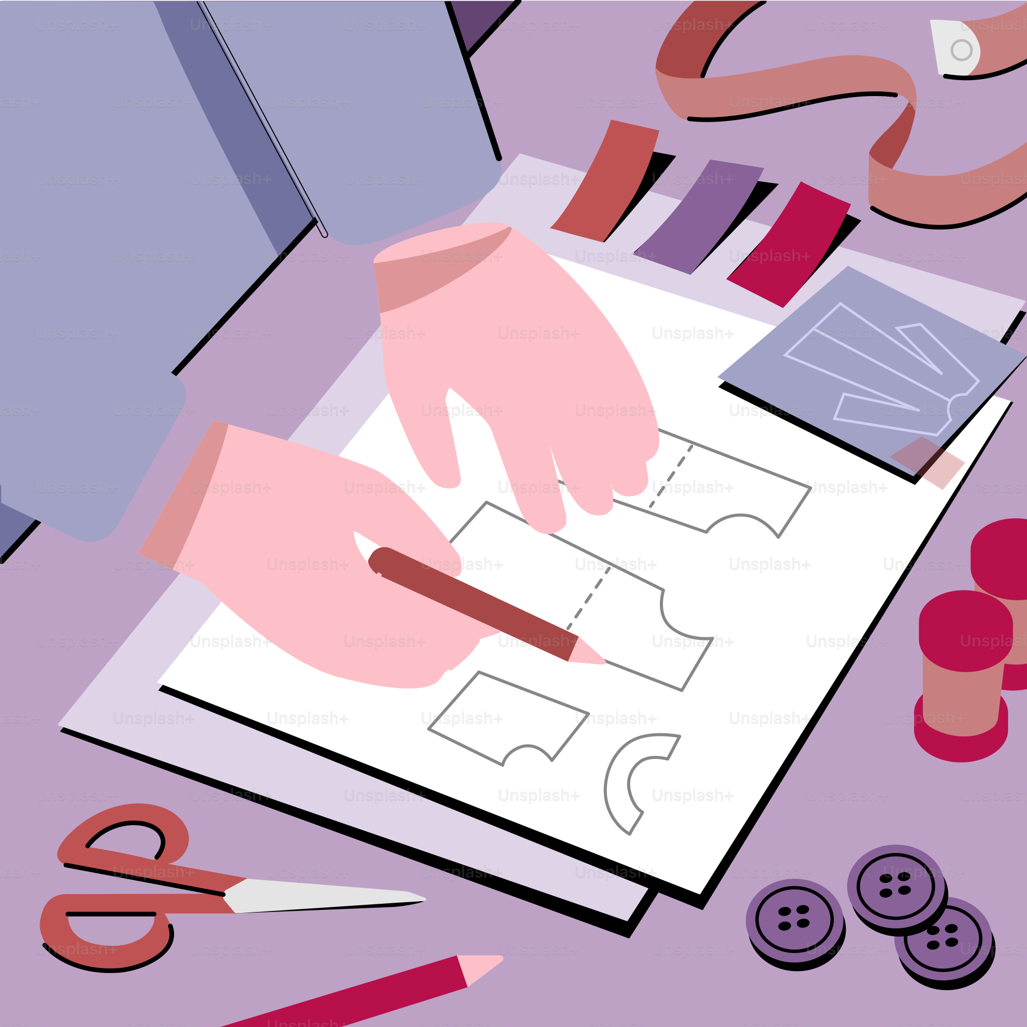 A person is drawing on a piece of paper