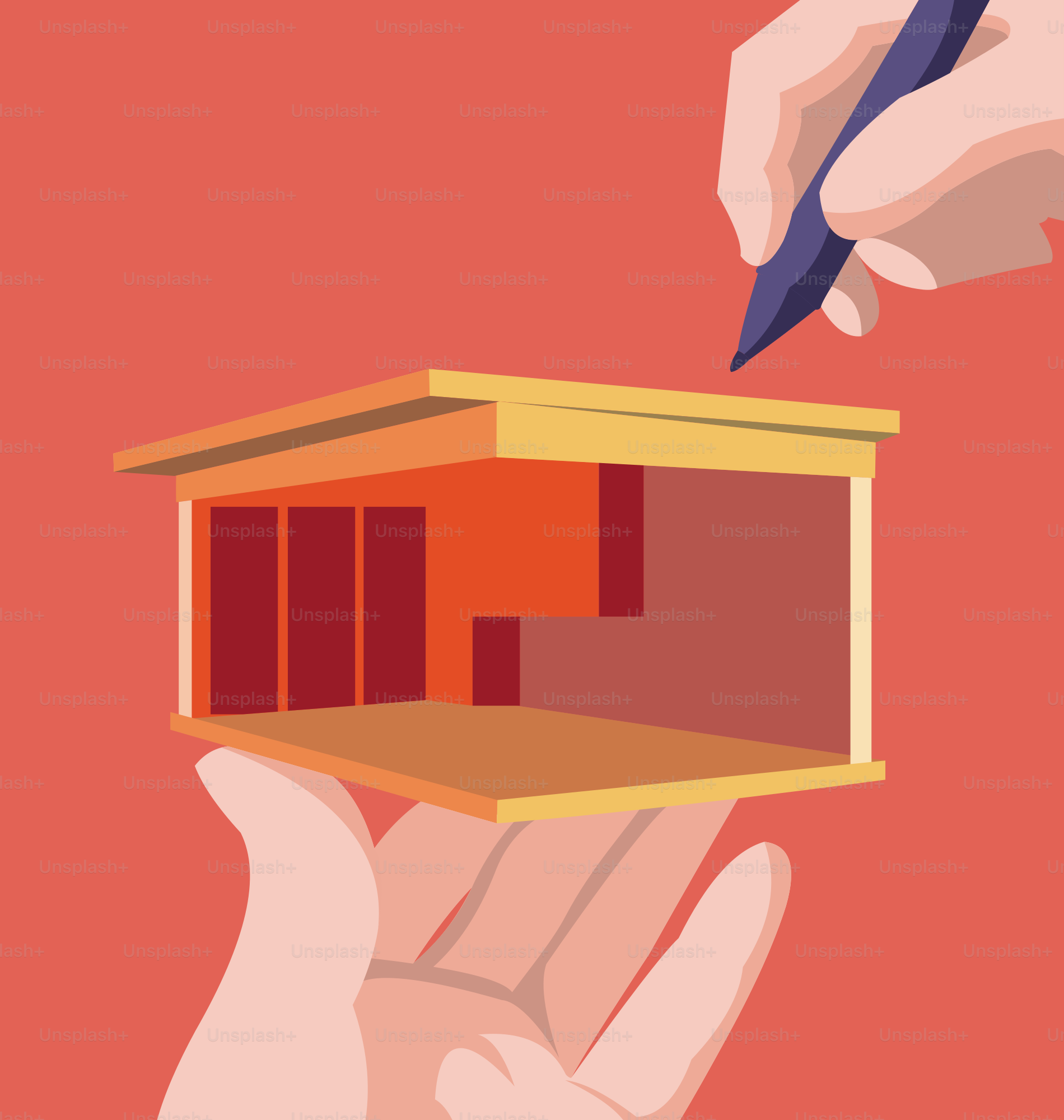 Two hands holding a small box with a pen in it