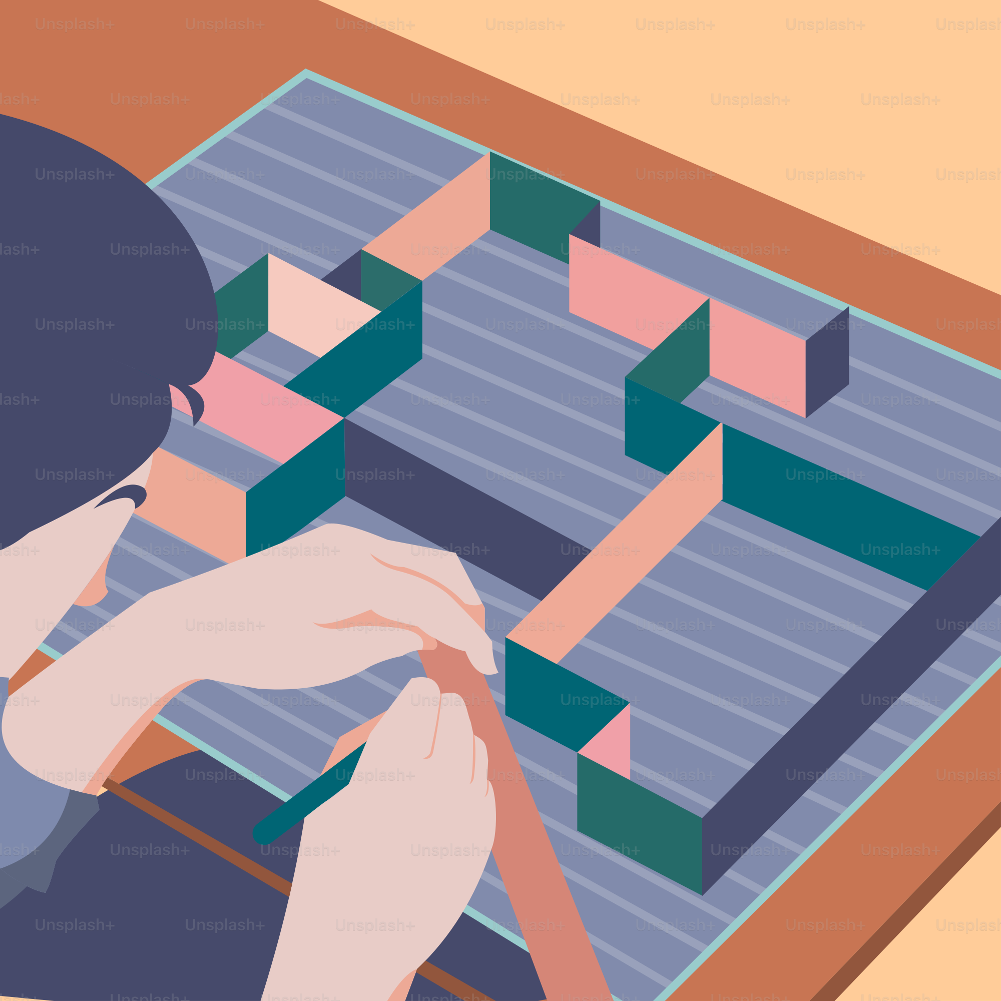 A person sitting at a table playing a game