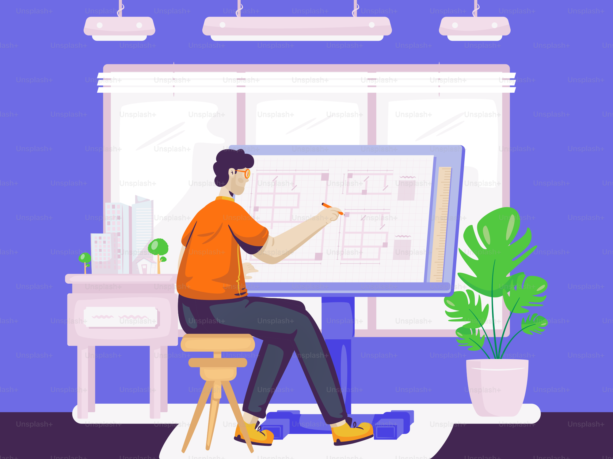 A man sitting at a desk in front of a computer