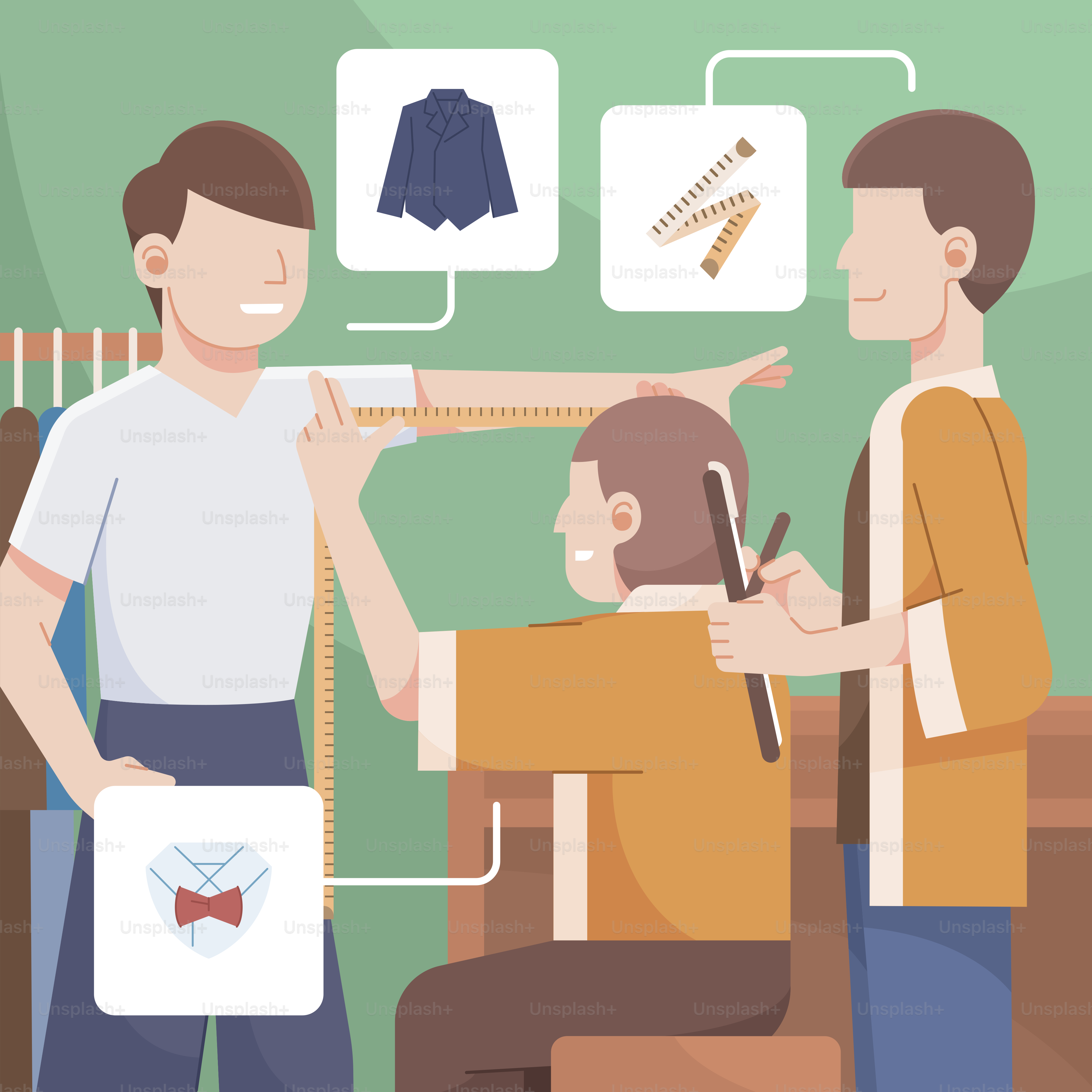 A man standing next to a little boy in a room